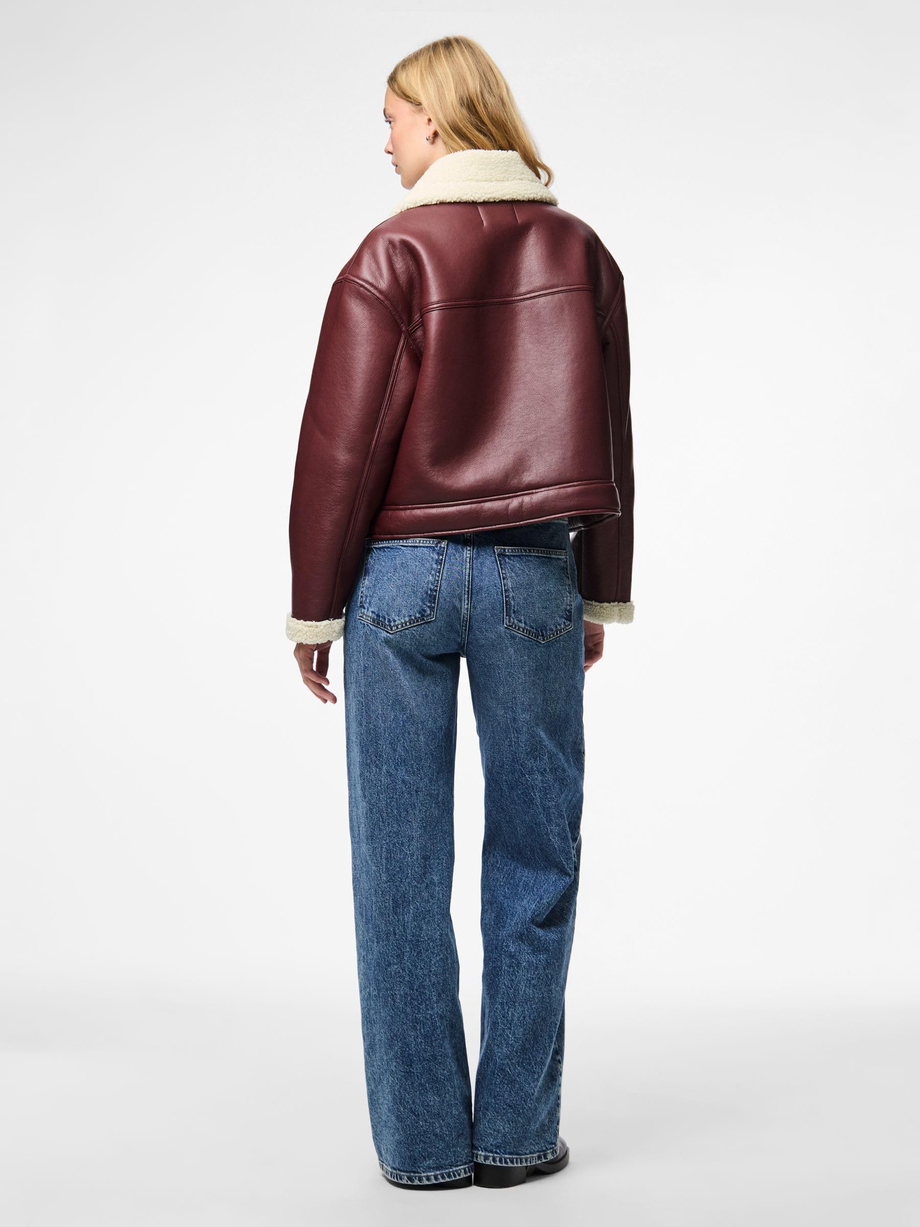 Pieces Pcjanelle Short Jacket giacca corta donna con pelliccia