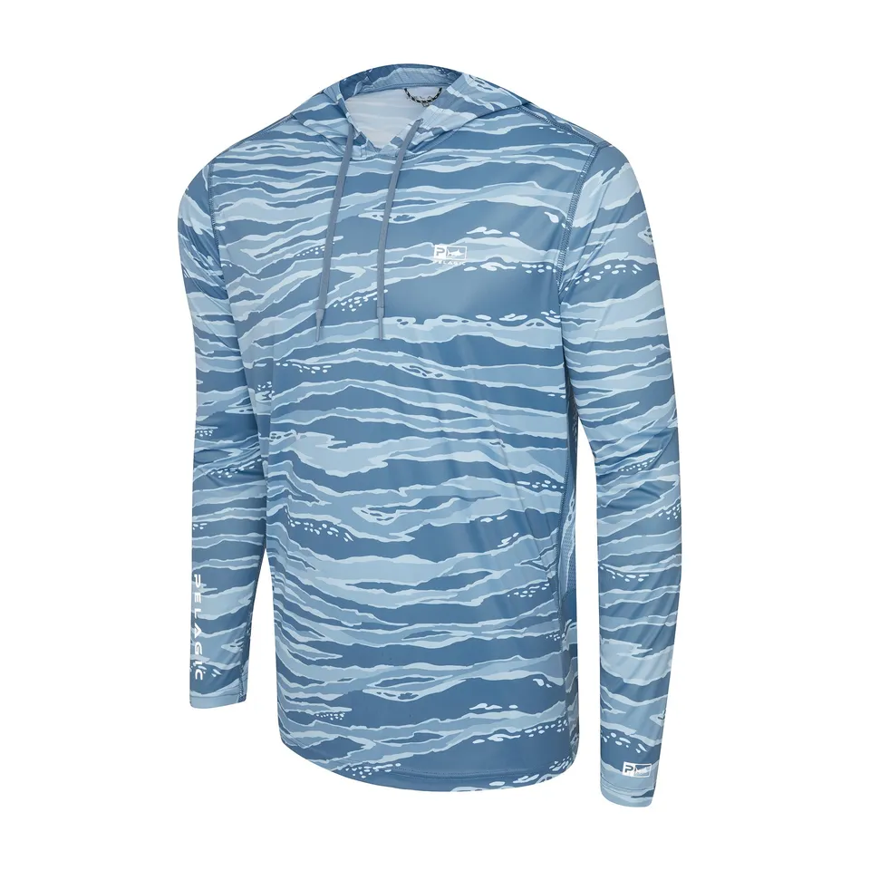 Pelagic Vaportek maglia pesca mimetica petrolio UPF 50+