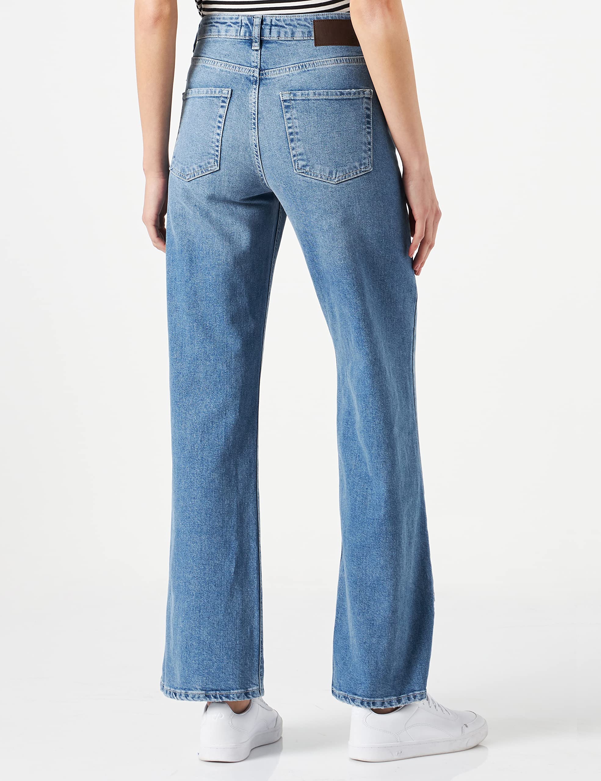 Pieces jeans donna L gamba ampia spacco orlo