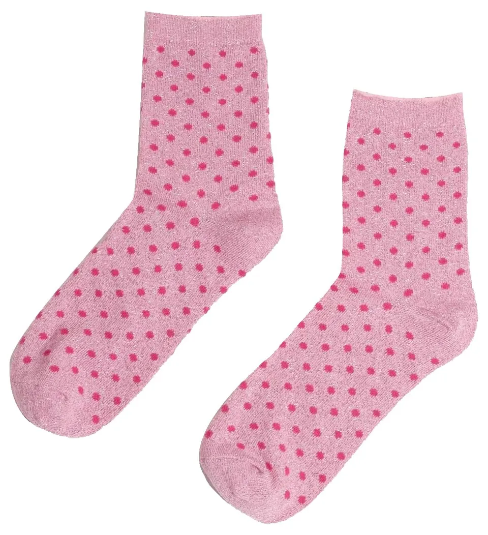 Pieces Pcsebby Glitter calze lunghe rose shadow pois