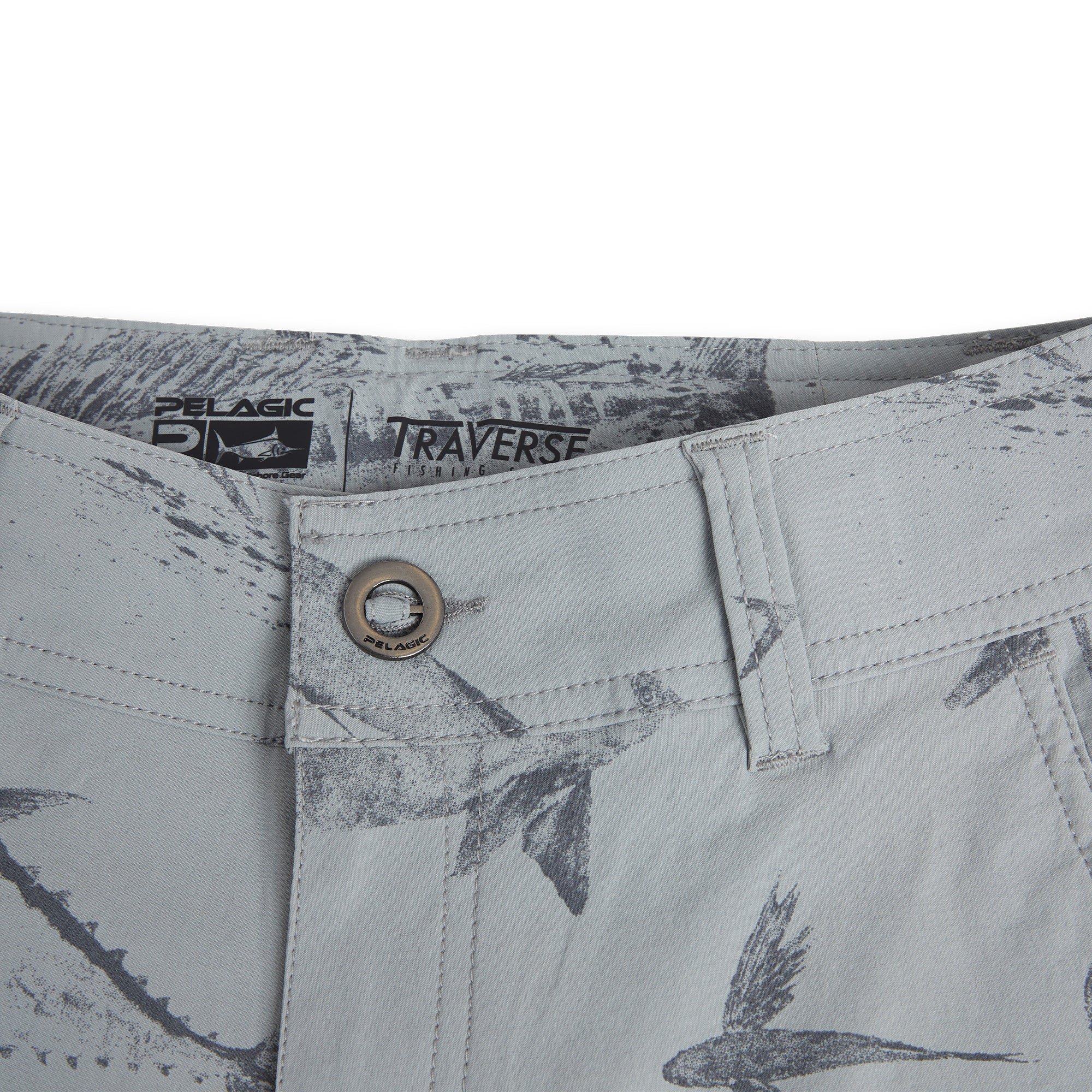 Pelagic Traverse Gyotaku pantaloncini ragazzo grigi nylon