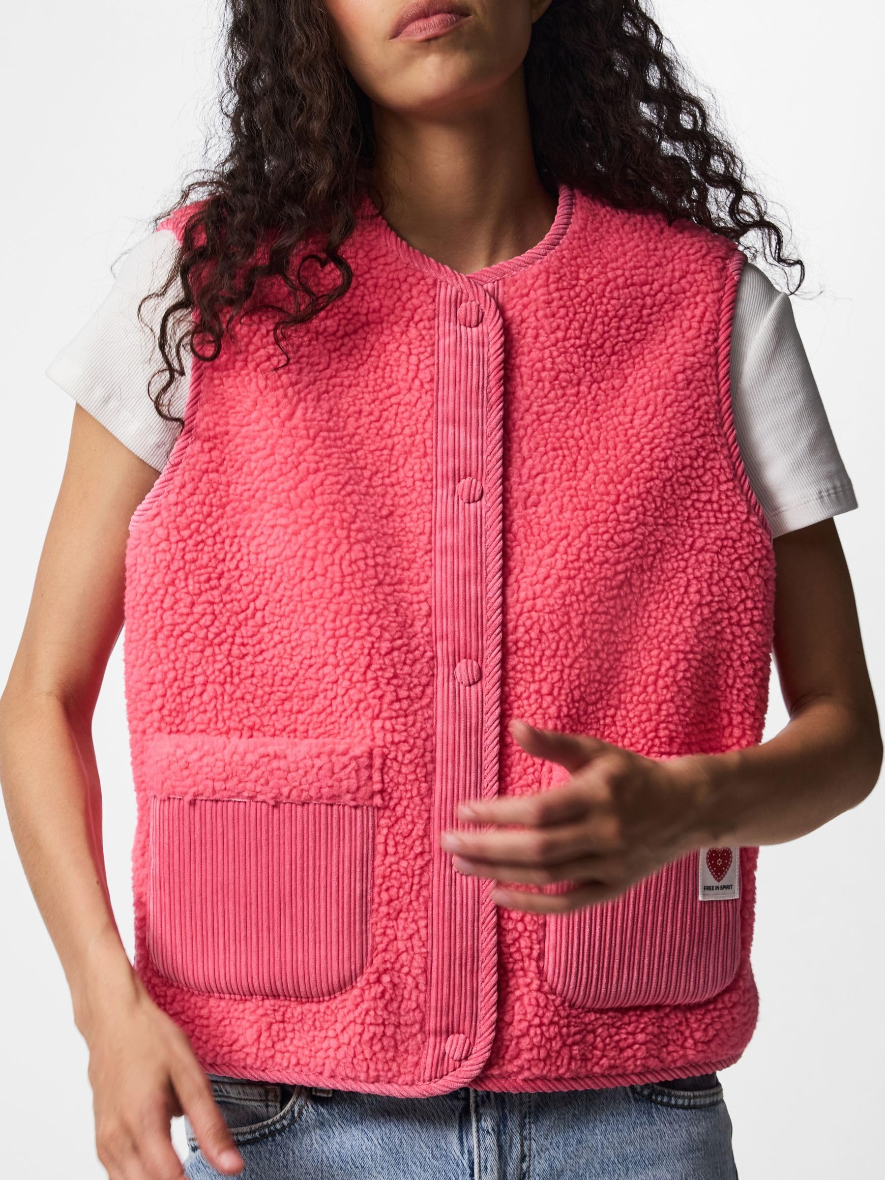 Pieces Pcanastacia Teddy Vest Gilet Donna Morbido