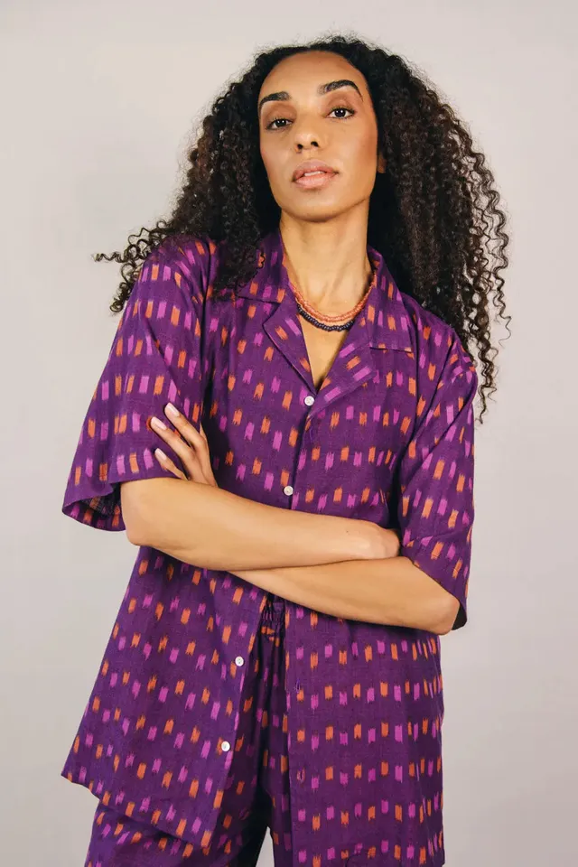el.residu Sanya Ikat 4 camicia unisex cotone S/M