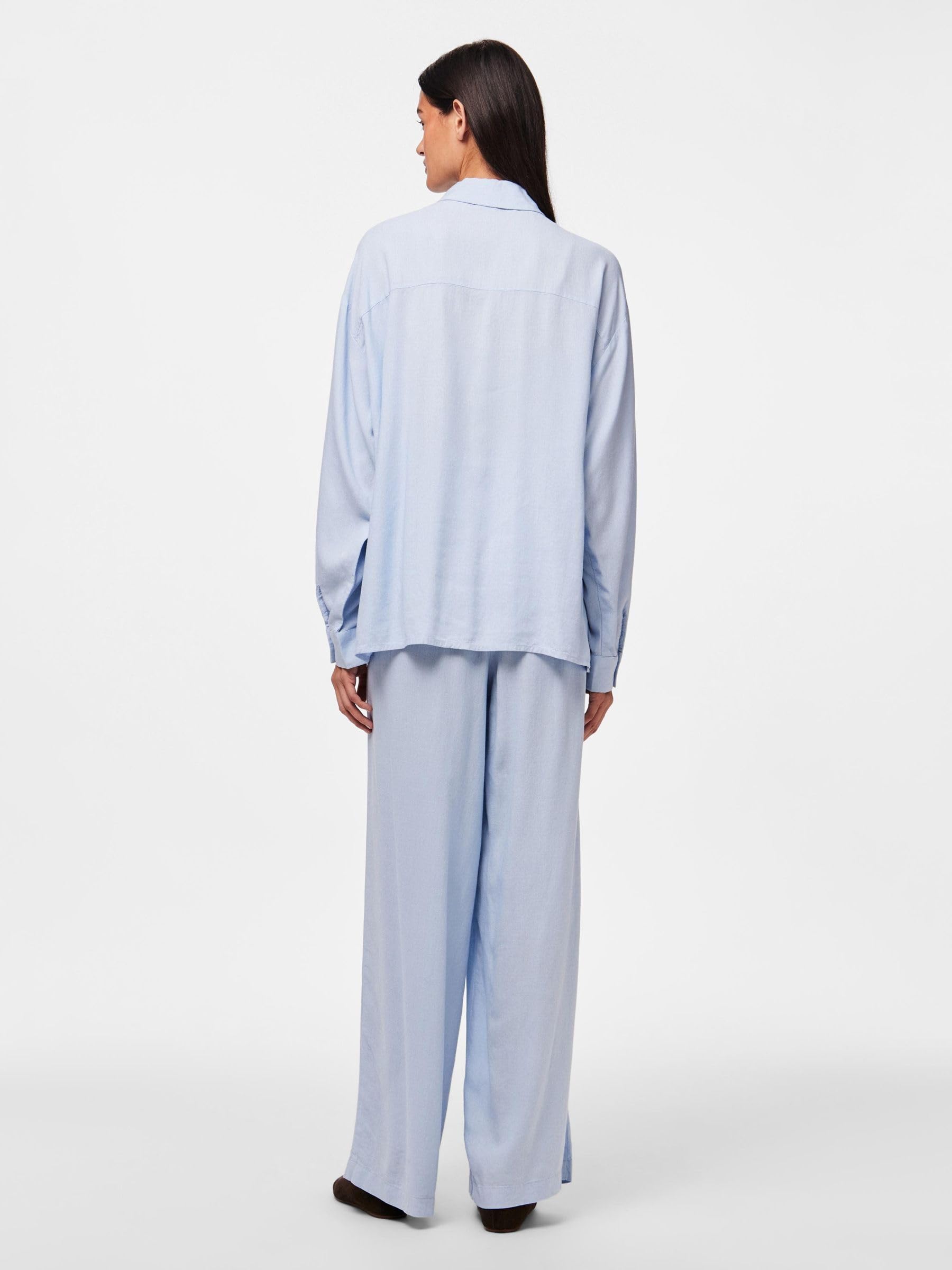 PIECES Pcpia LS Loose Shirt Pwp Mm Noos Camicia M Blu