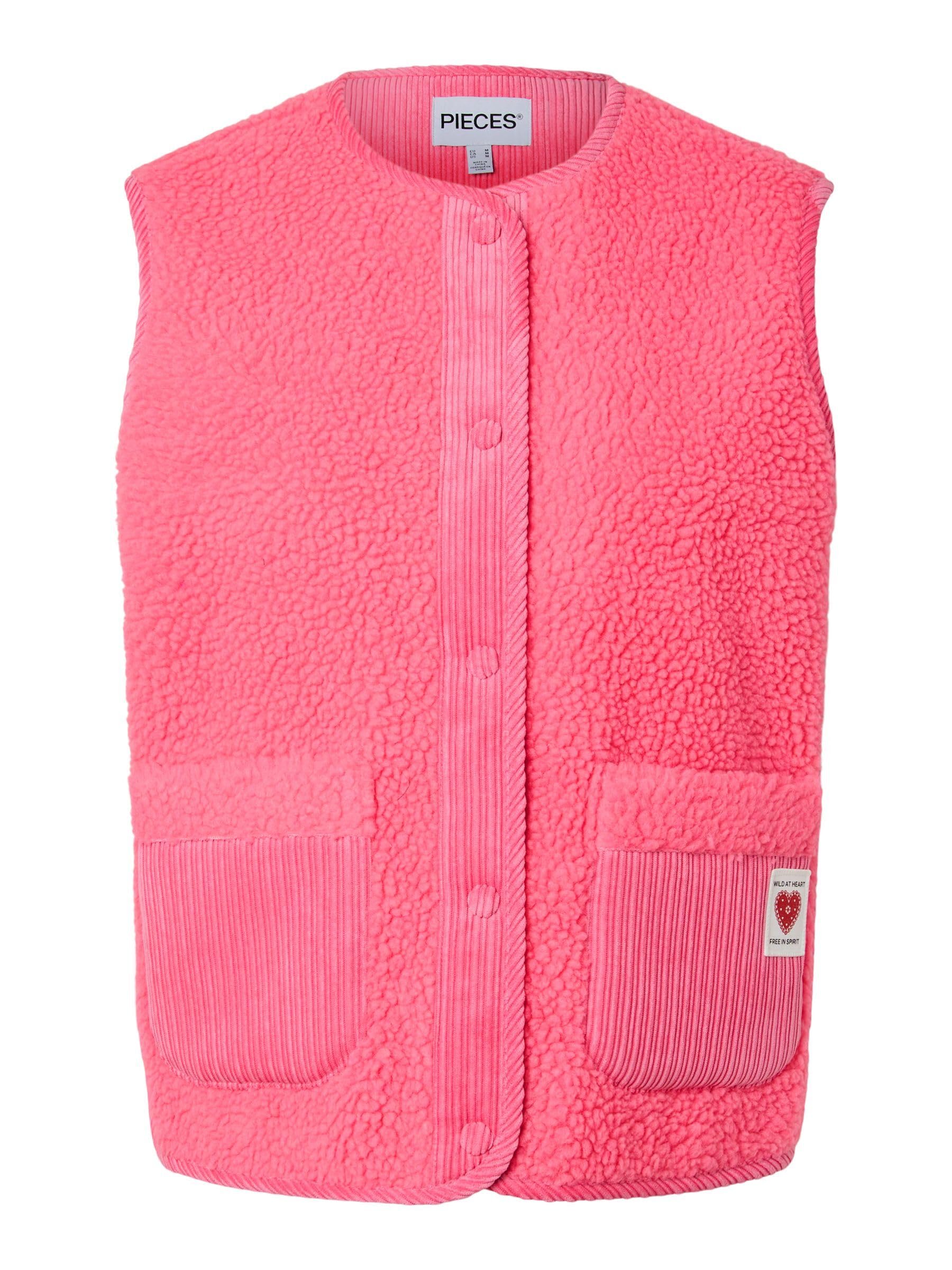 Pieces Pcanastacia Teddy Vest Gilet Donna Morbido