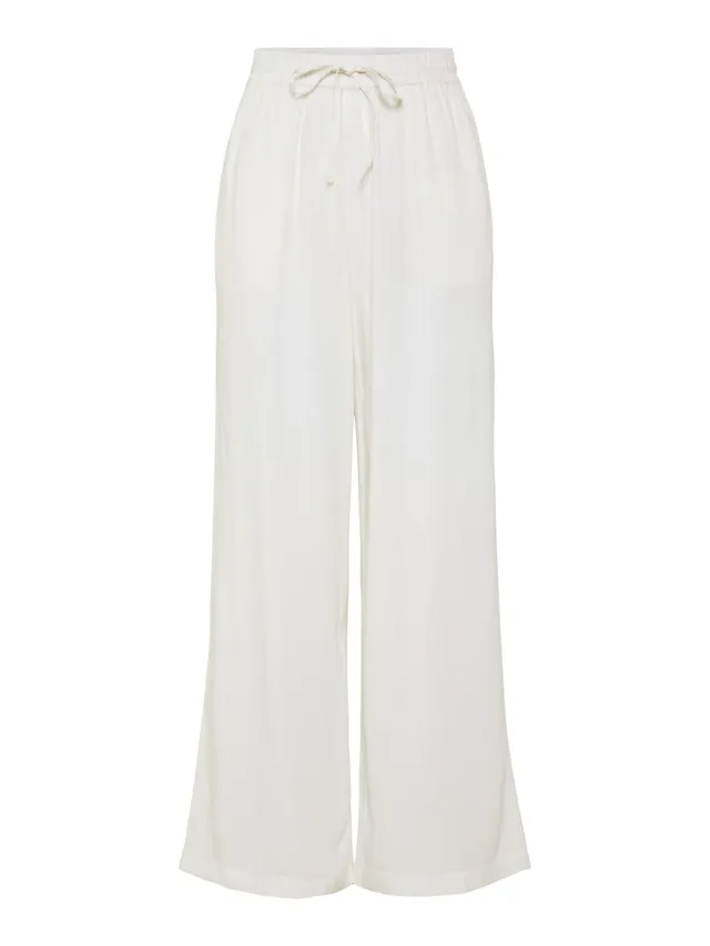 Pieces Pcpia HW Wide Pants Pwp Mm Noos pantaloni M bianchi