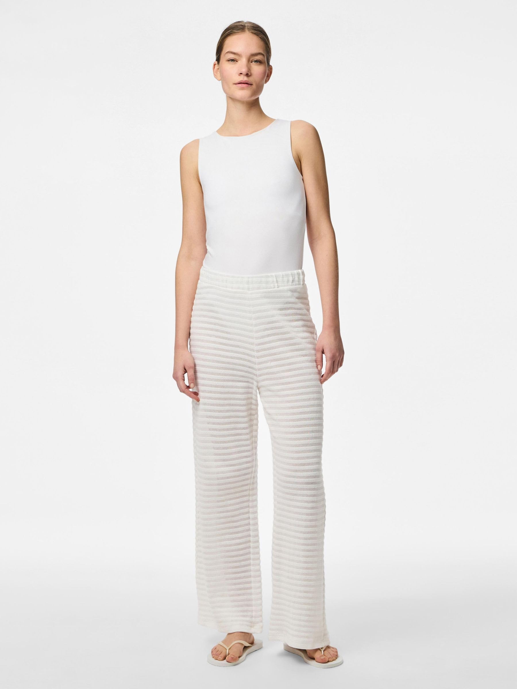 Pieces Pcmanilla HW pantaloni donna gamba larga