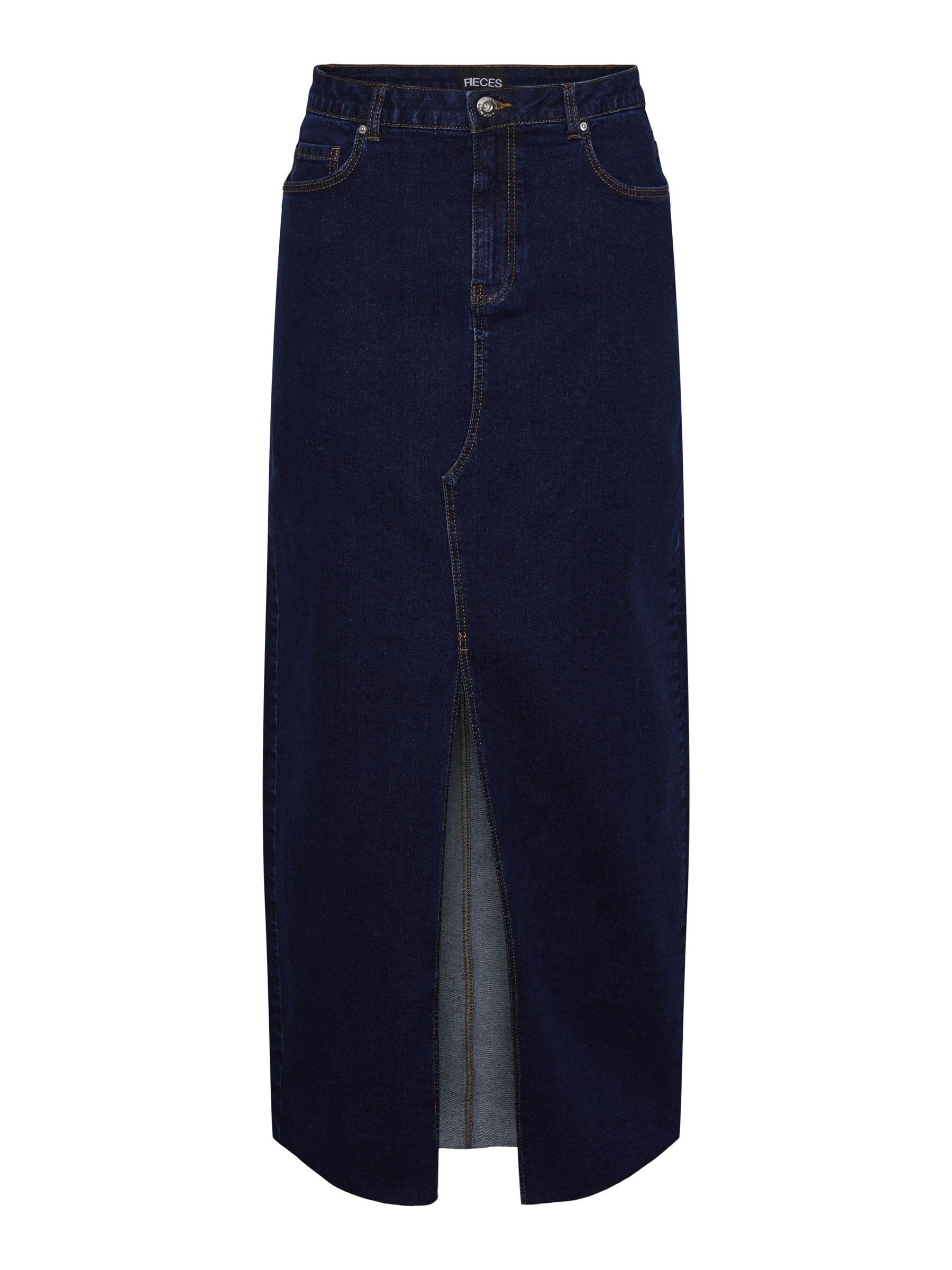 Pieces Pcjessie gonna denim lunga M blu scuro