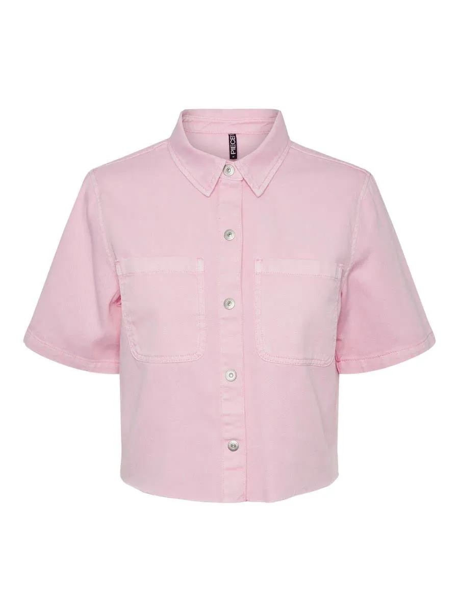 PIECES Pcblume SS Shirt BC camicia donna manica corta