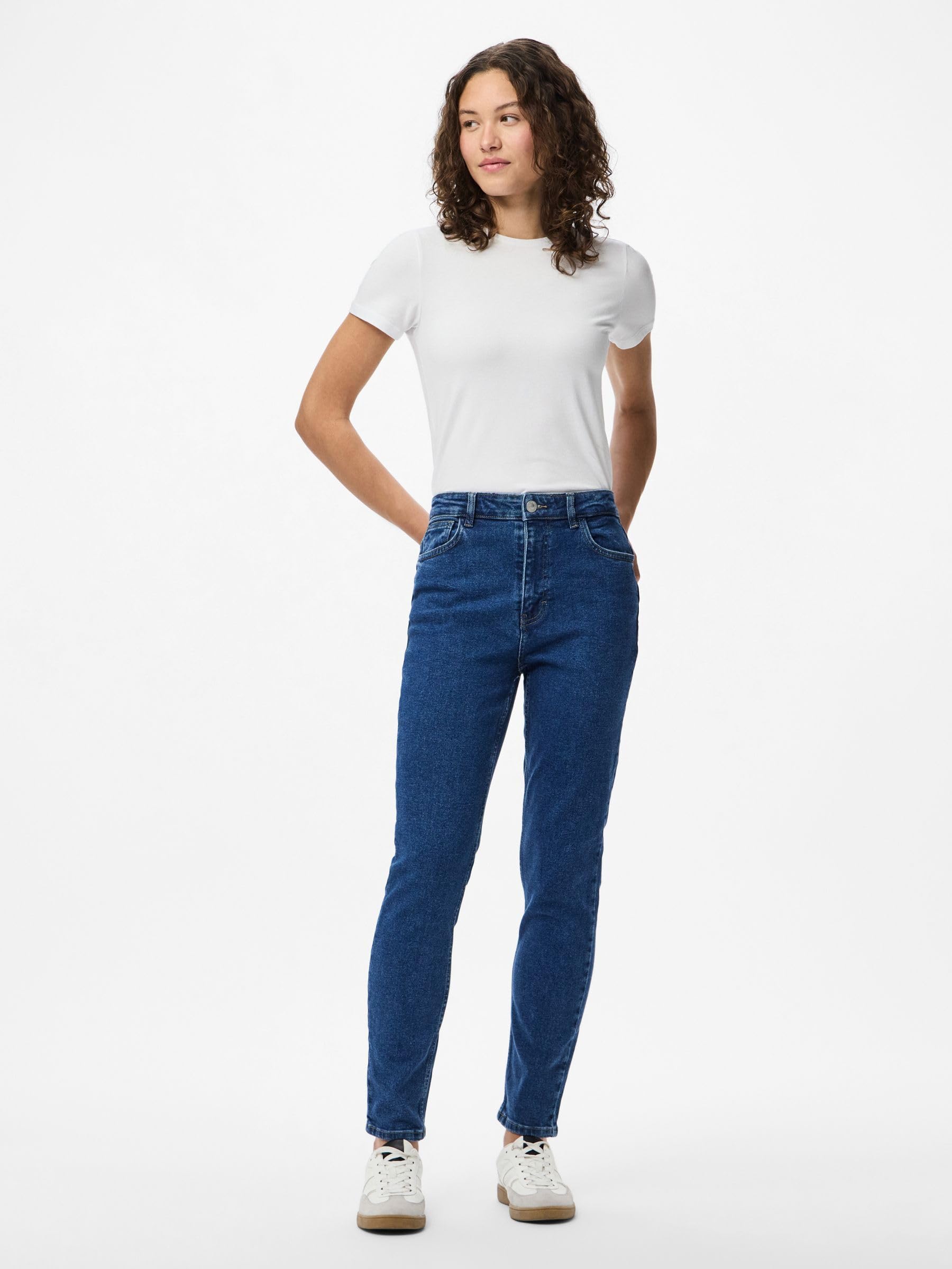 Pieces Pcbella HW Tap Ank Jeans MB jeans donna 29W/32L alla caviglia