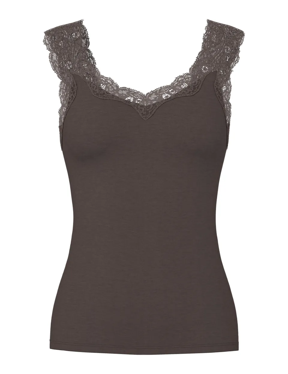 Pieces Pcbarbera top pizzo donna Castor Gray traspirante