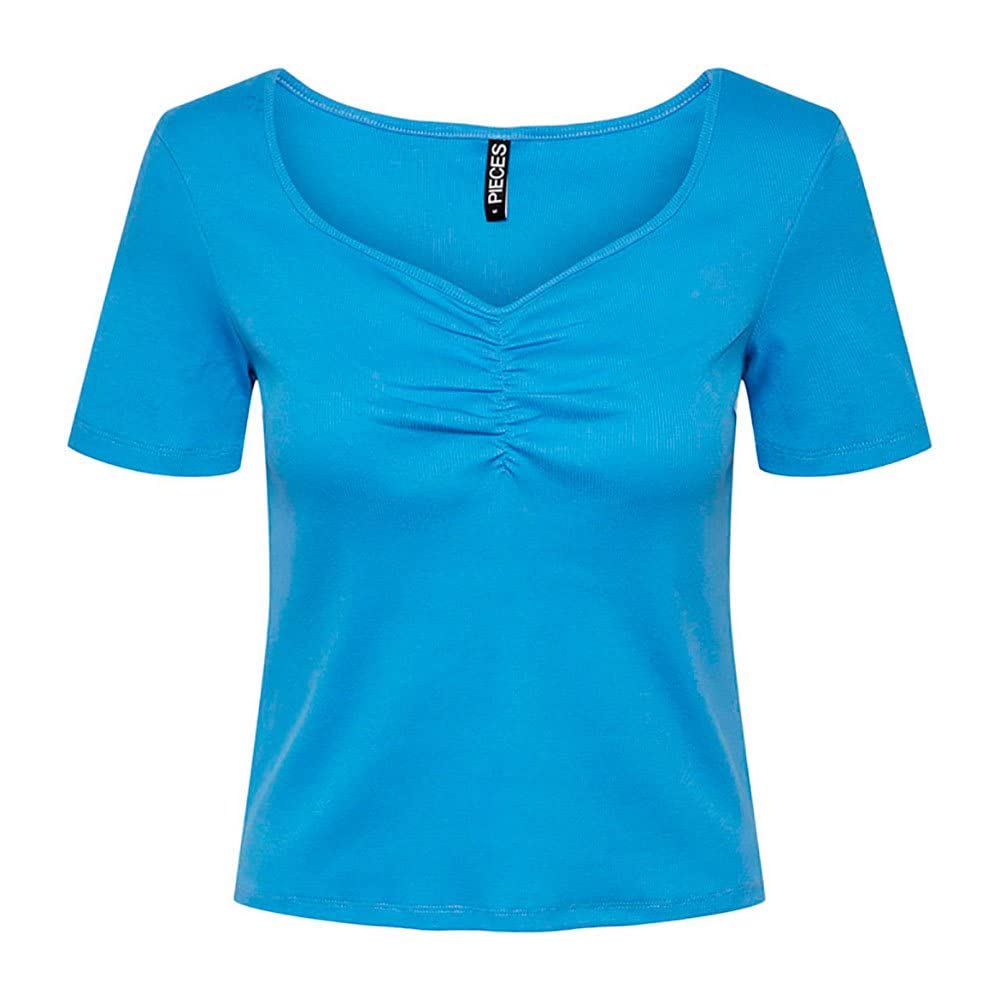 Pieces Pctania SS Top Noos BC t-shirt bianca cotone