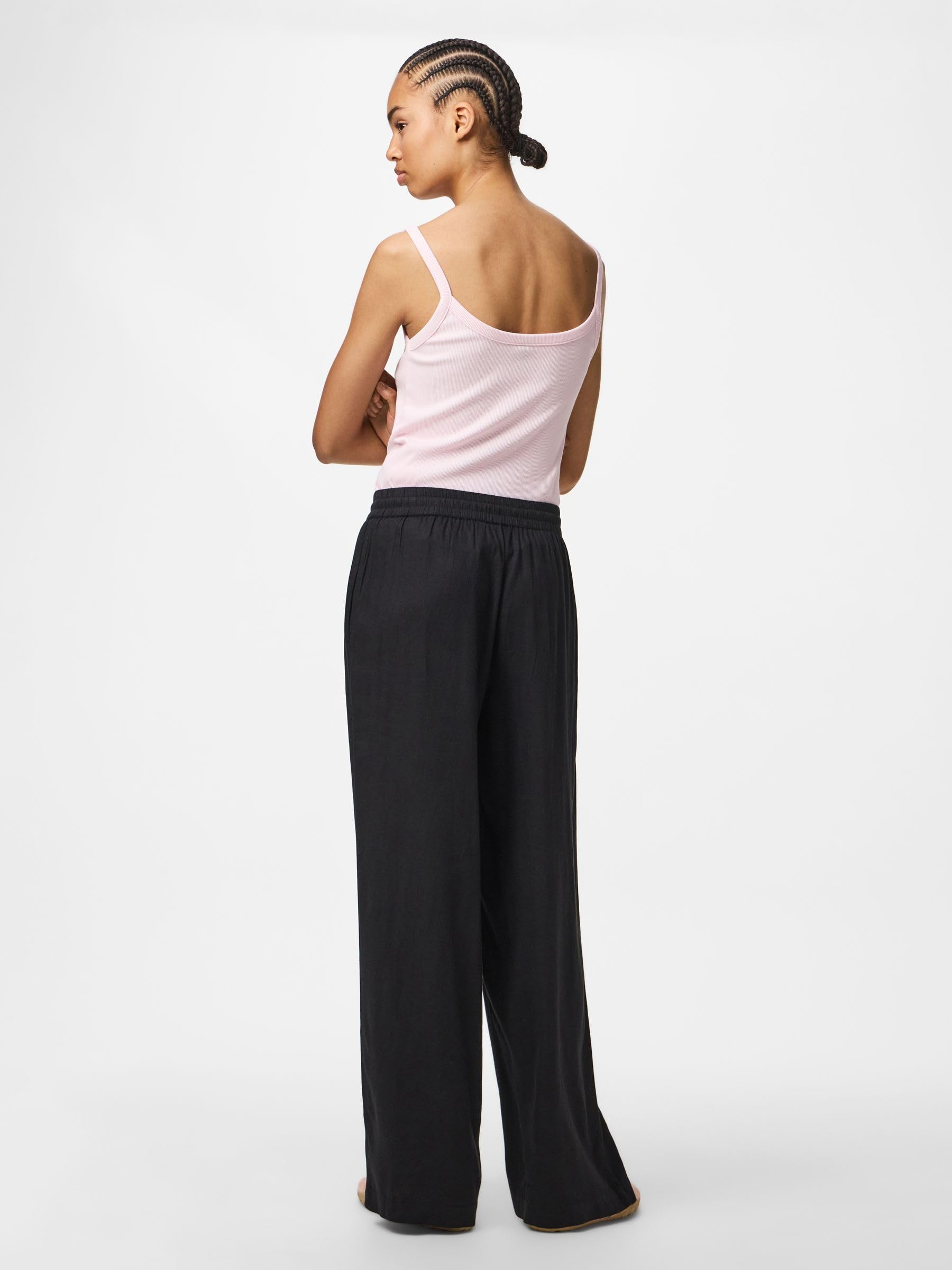 Pieces Pcpia HW Wide pantaloni donna taglia M gamba ampia