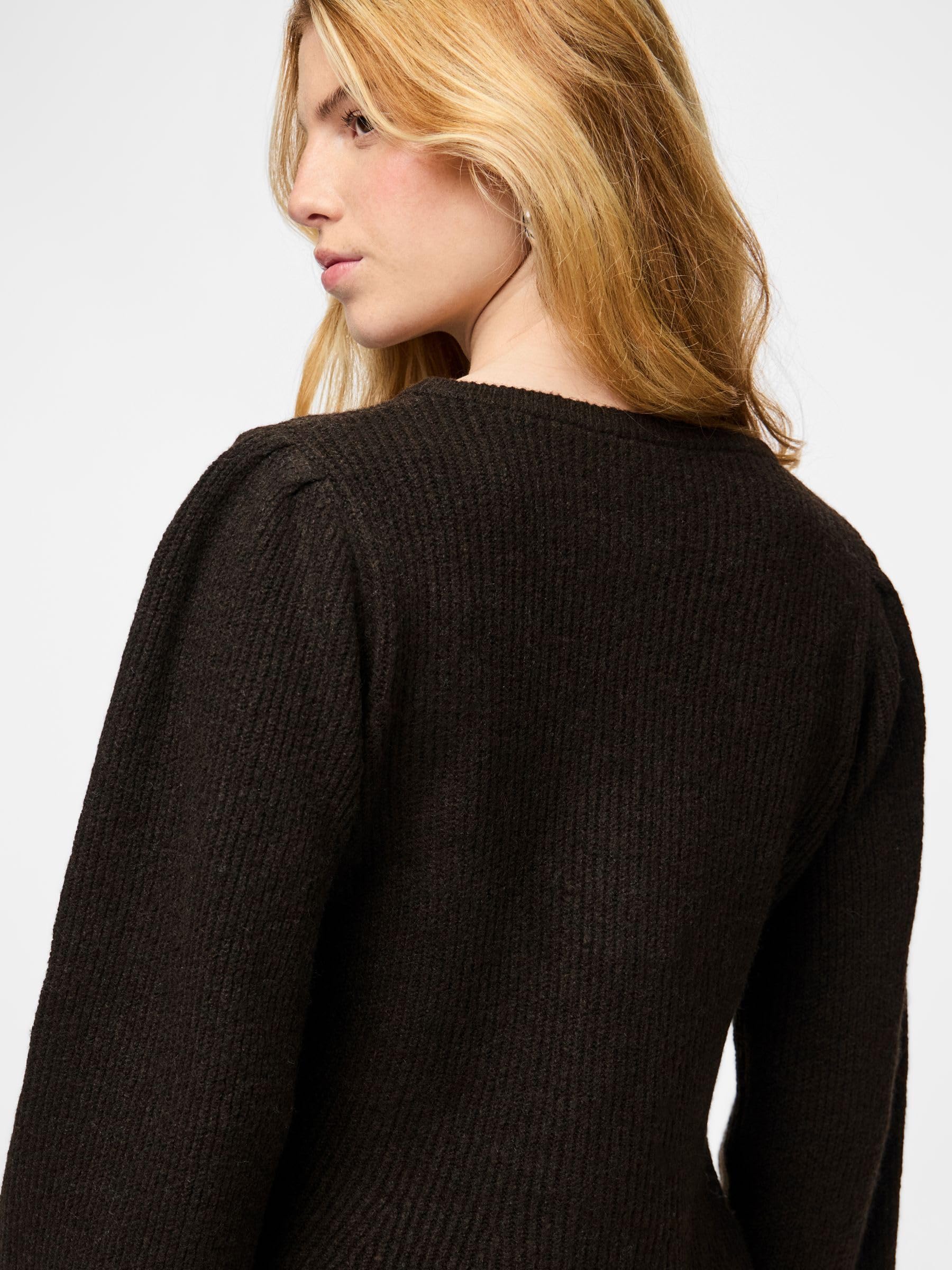 Pieces Pcsilly LS Puff Knit cardigan donna Hot Fudge