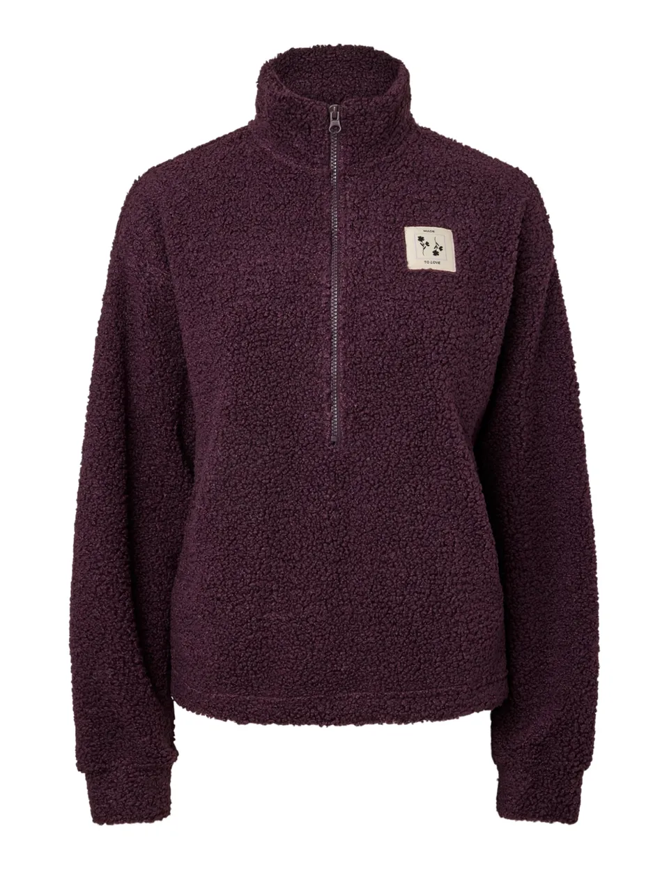 Pieces Pckatty Teddy giacca donna mezza zip teddy