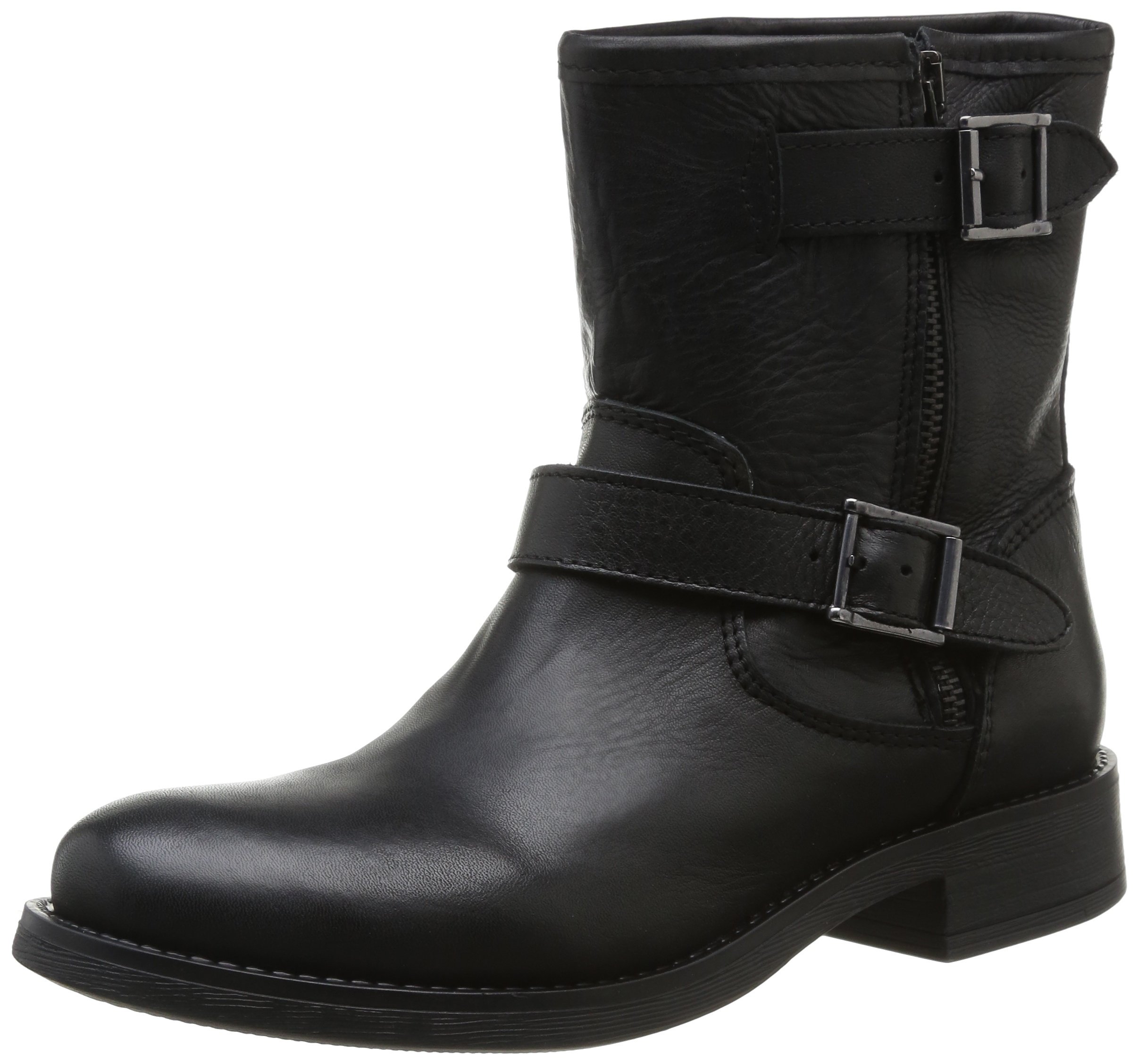 PIECES Iza stivali biker in pelle neri 42 EU