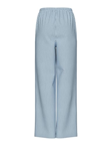 Pieces Pcfeline HW Pantaloni Donna Blu Cachemire Vita Alta