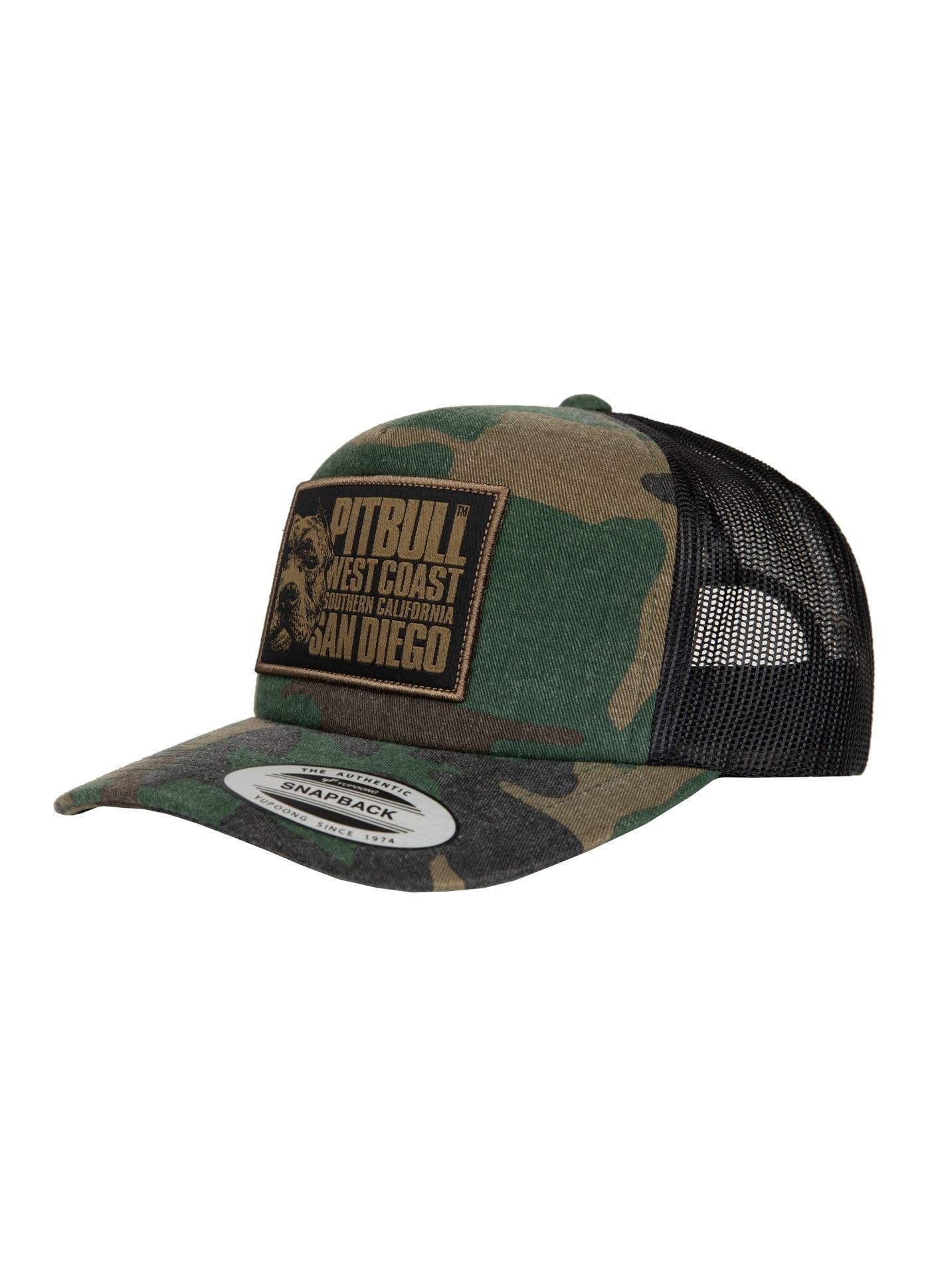 Pitbull Blood Dog cappellino snapback trucker mimetico moro