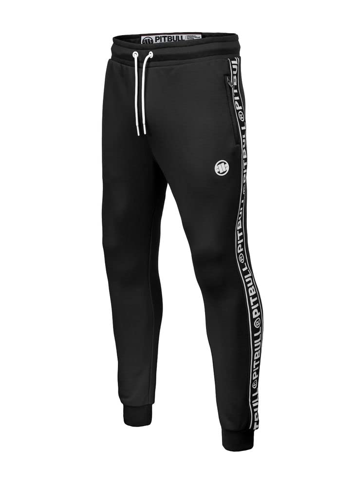 Pitbull Oldschool Tape Logo pantaloni tuta uomo neri