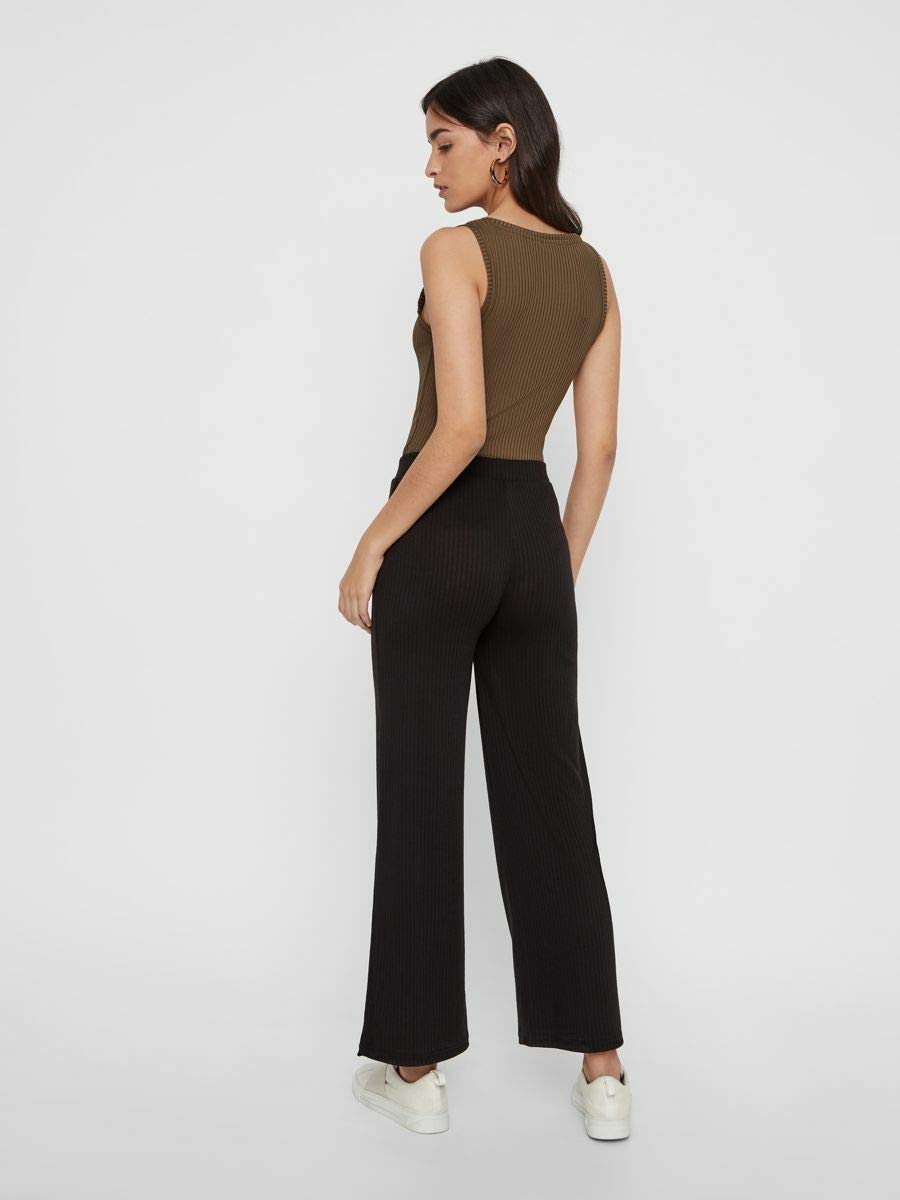 Pieces Pcmolly Noos pantaloni donna neri S a costine