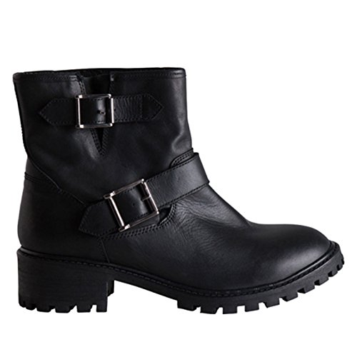 Pieces Psuda Leather Boot Buckles stivaletti donna nero 40 EU