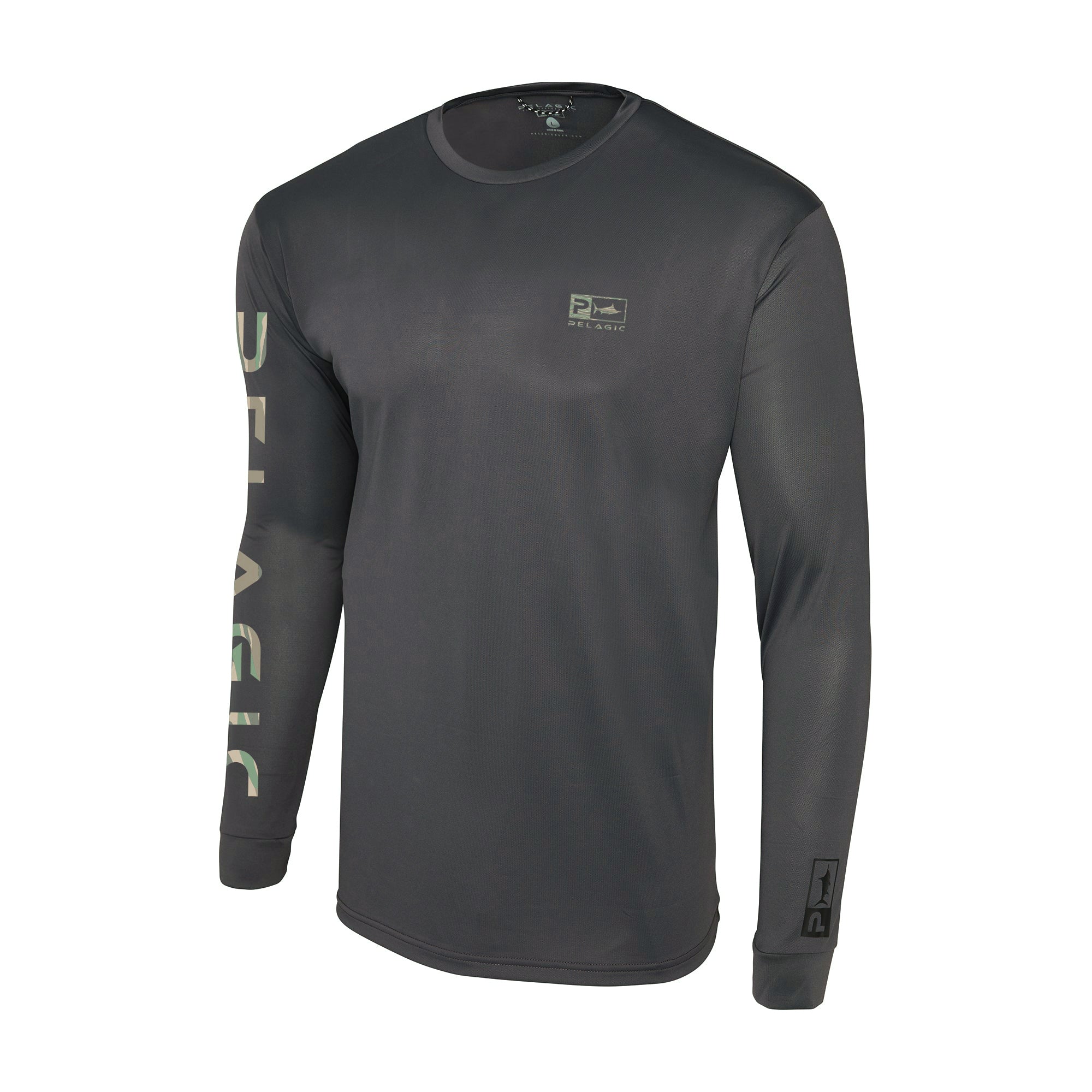 Pelagic Aquatek Wahoo Icon maglia pesca grafite UPF 50+
