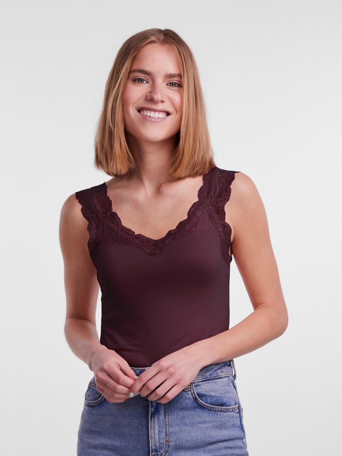 PIECES Pcbarbera top pizzo Te taglia S traspirante