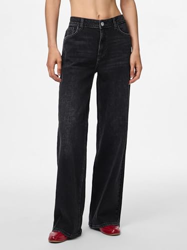 Pieces Pcsilke MW Wide Jeans donna 32W/32L gamba larga