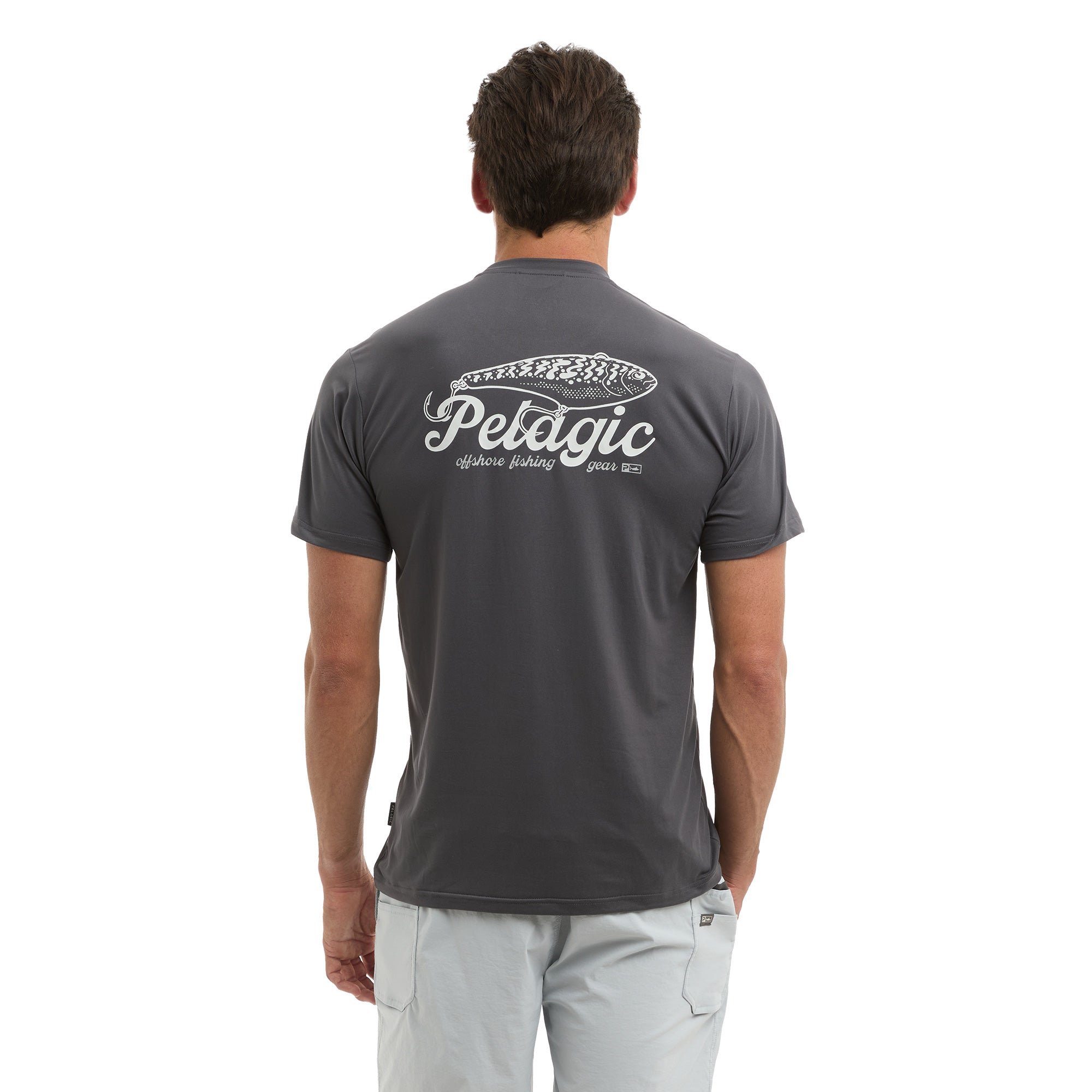 Pelagic Freespool Get Hooked maglietta uomo grafite UPF 50+