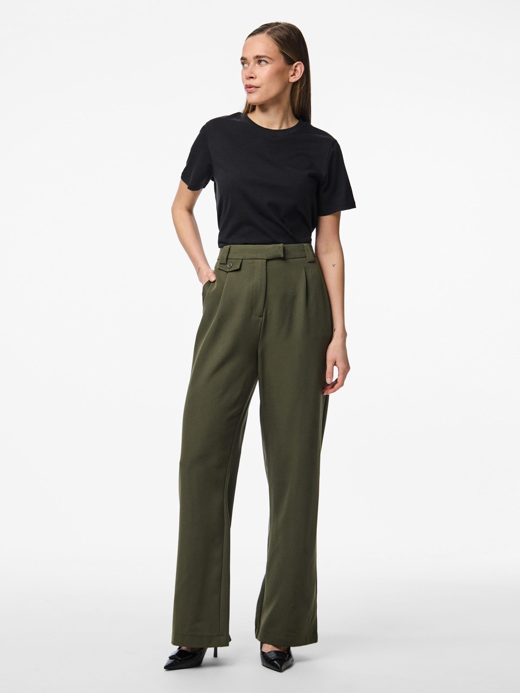 Pieces Pcnimora HW Pants BC pantaloni eleganti donna S vita alta