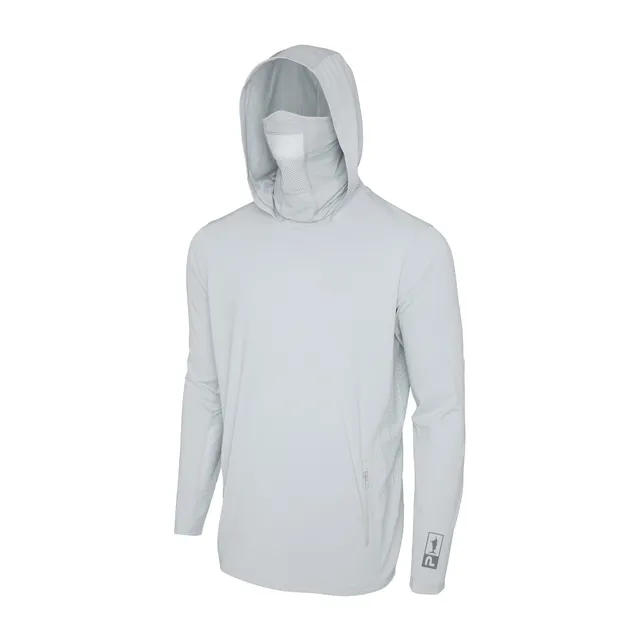 PELAGIC Exo-Tech felpa con cappuccio grigio chiaro UPF 50+