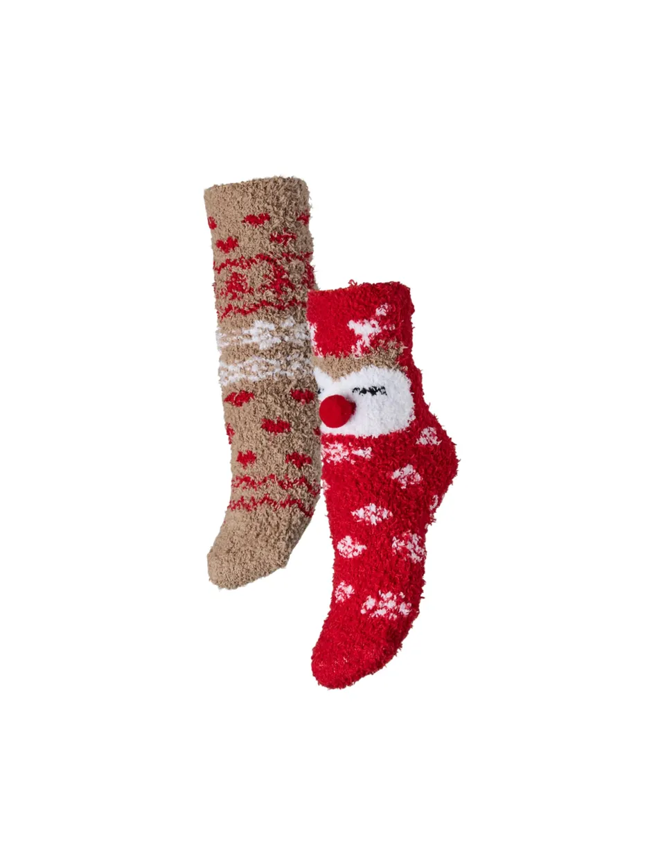 Pieces Pcjoy Xmas Calzini Donna Salsa 2 paia fluffy
