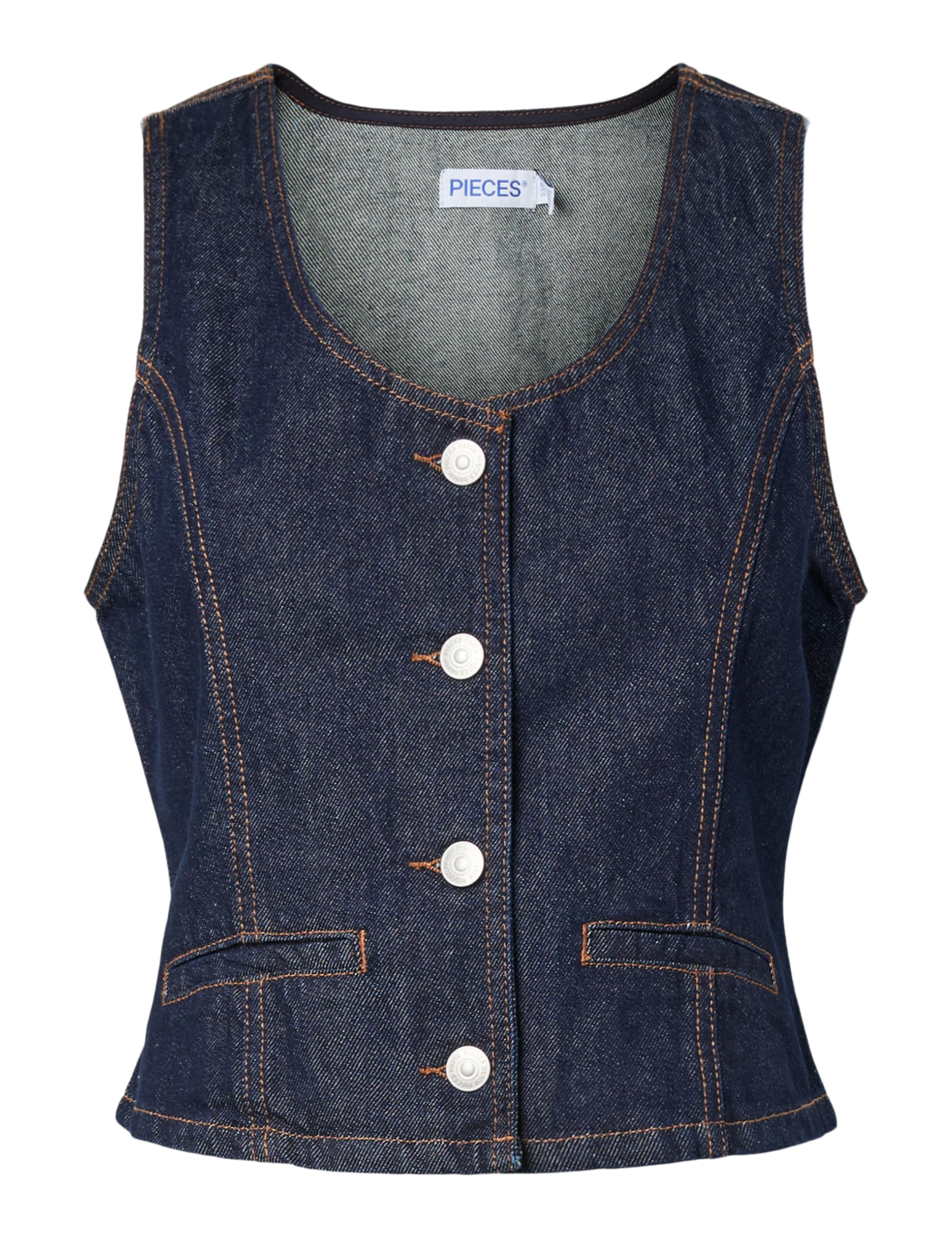 Pieces Pcpam Denim Vest gilet denim taglia S