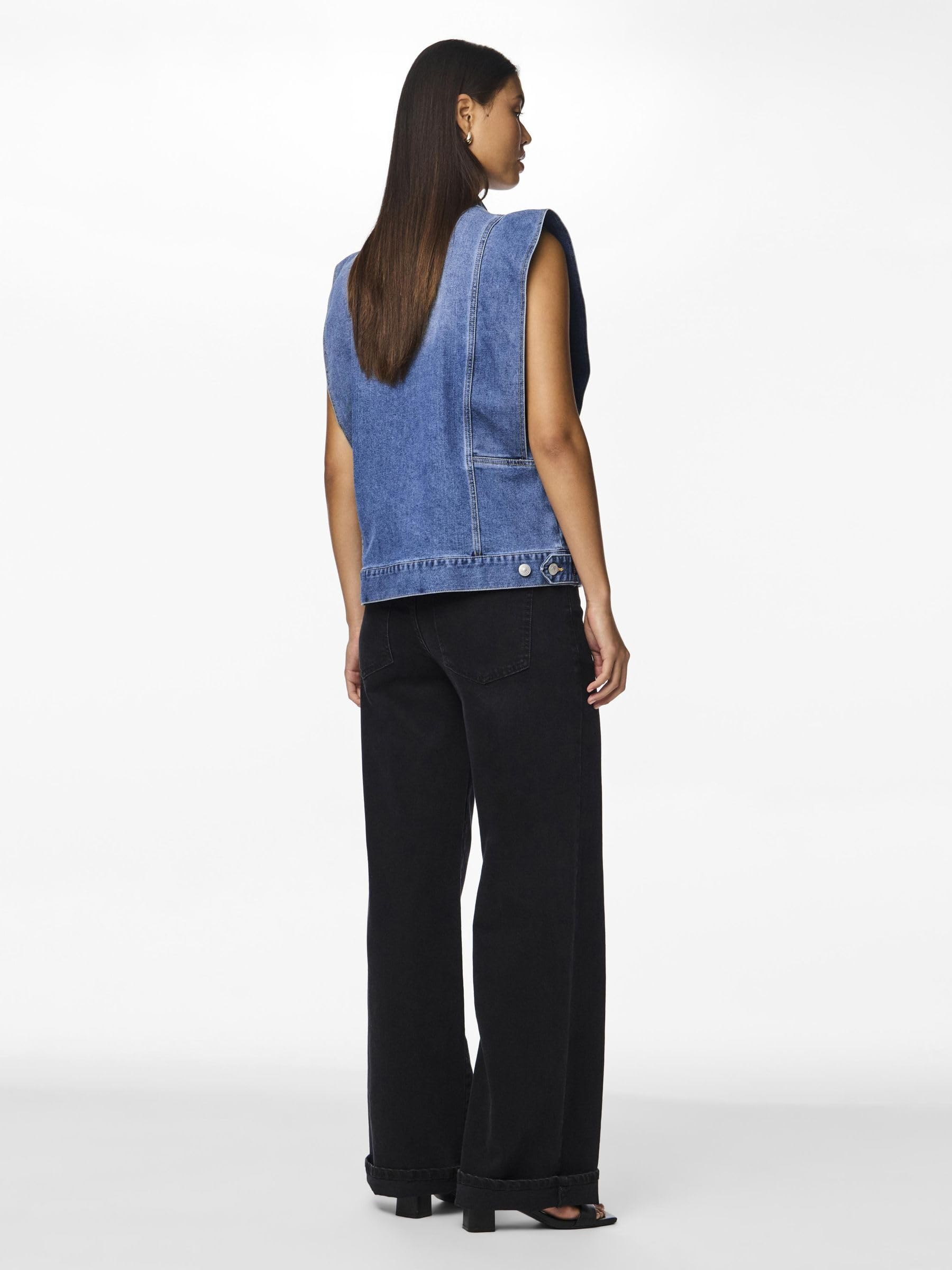 Pieces PCFemma gilet jeans XS denim blu