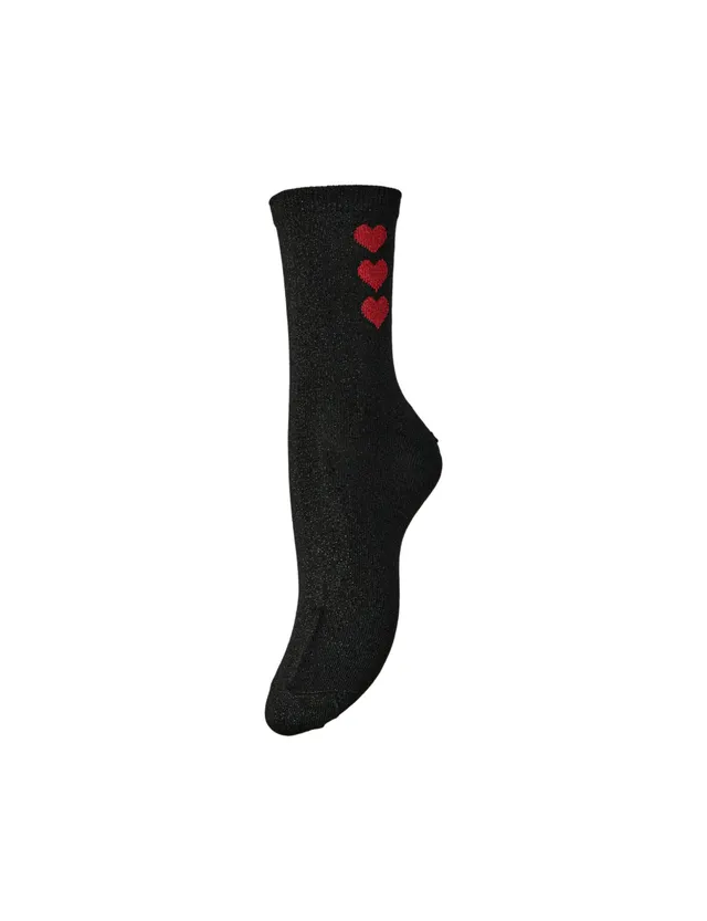 Pieces Pcnolia Lurex Detail Socks calzini neri lurex