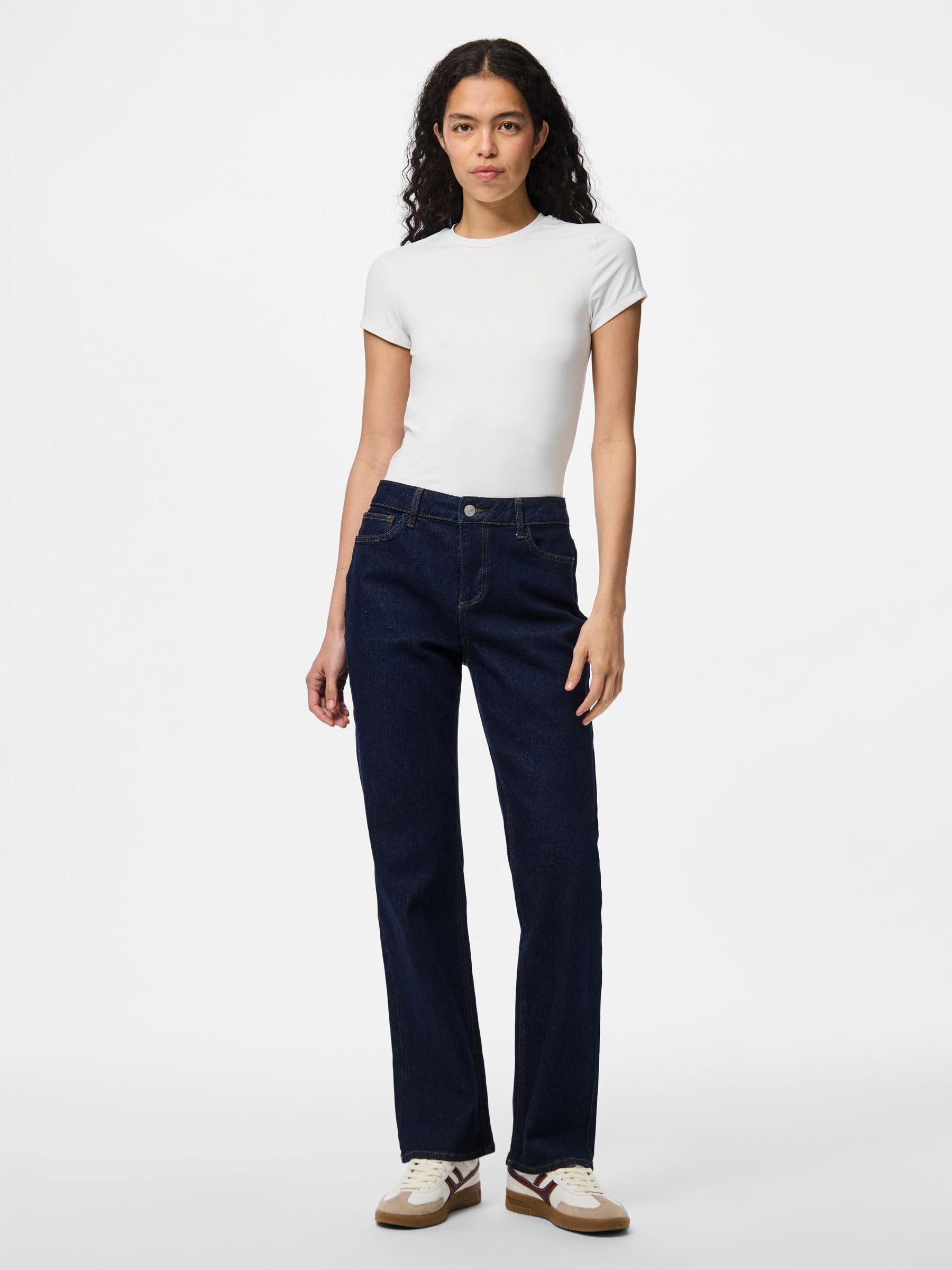 Pieces Pckelly jeans donna dritti vita media 27W 30L