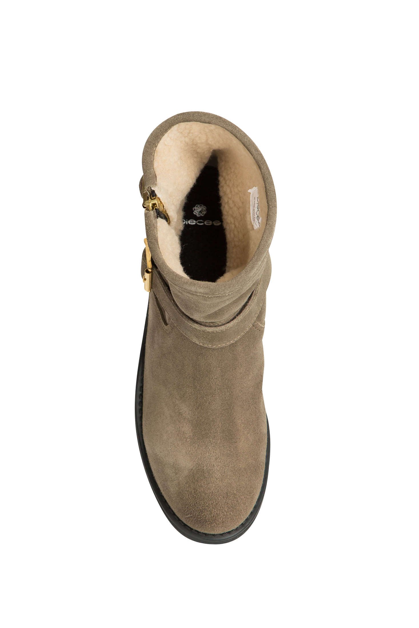 Pieces Iza Suede Zipper Boot stivaletti 40 sabbia