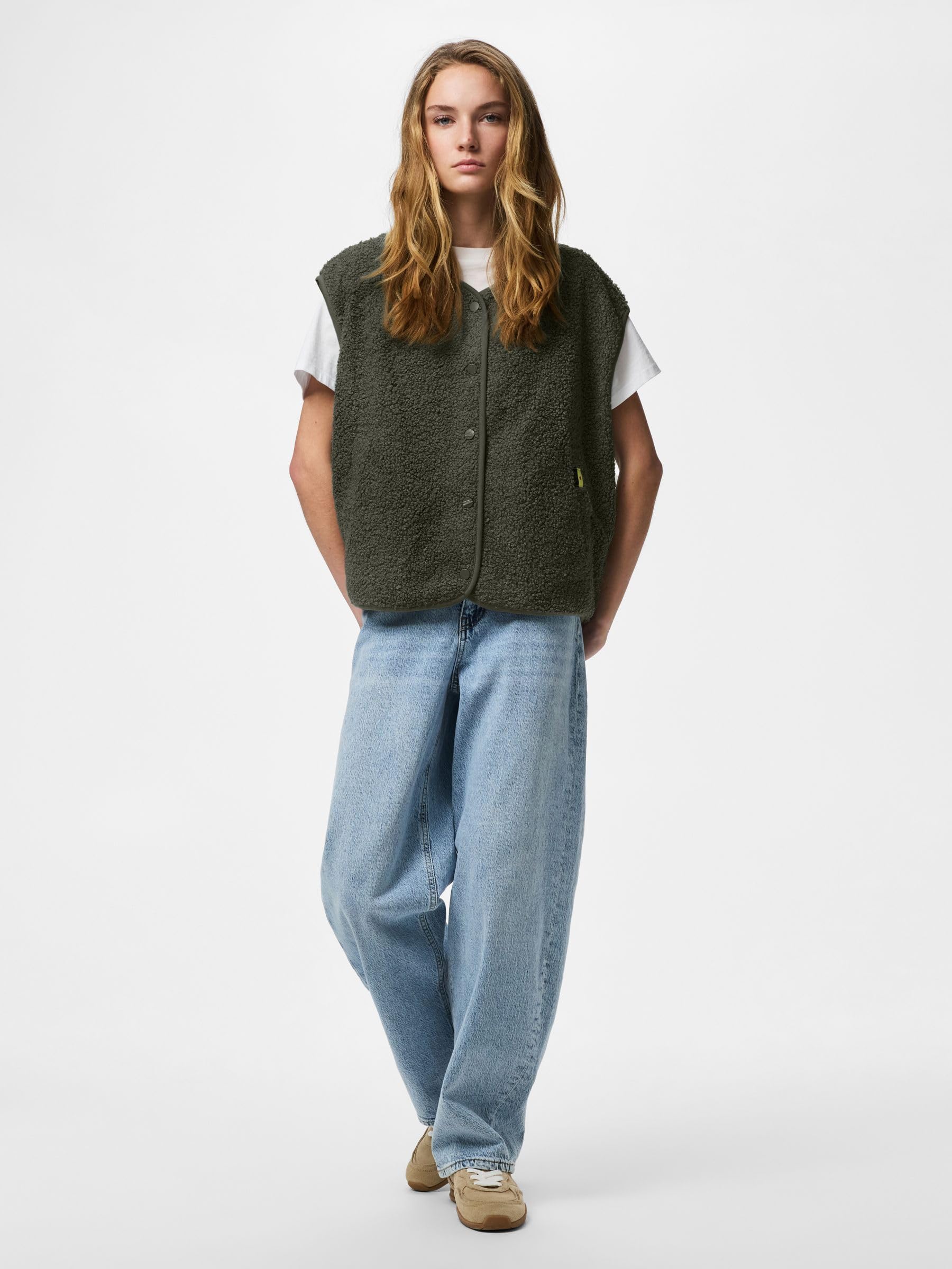 Pieces Pckatty Teddy Vest Noos BC gilet donna teddy
