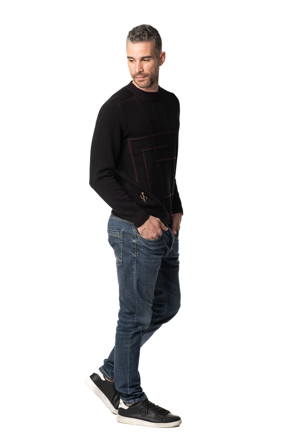 Vittoria Paci Girocollo Cashmere Grigio Scuro Uomo