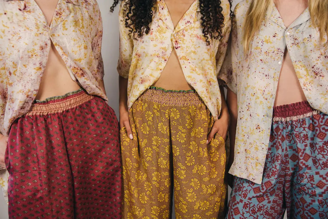 el.residu Madhu Sari 16 pantaloni S/M sari vintage