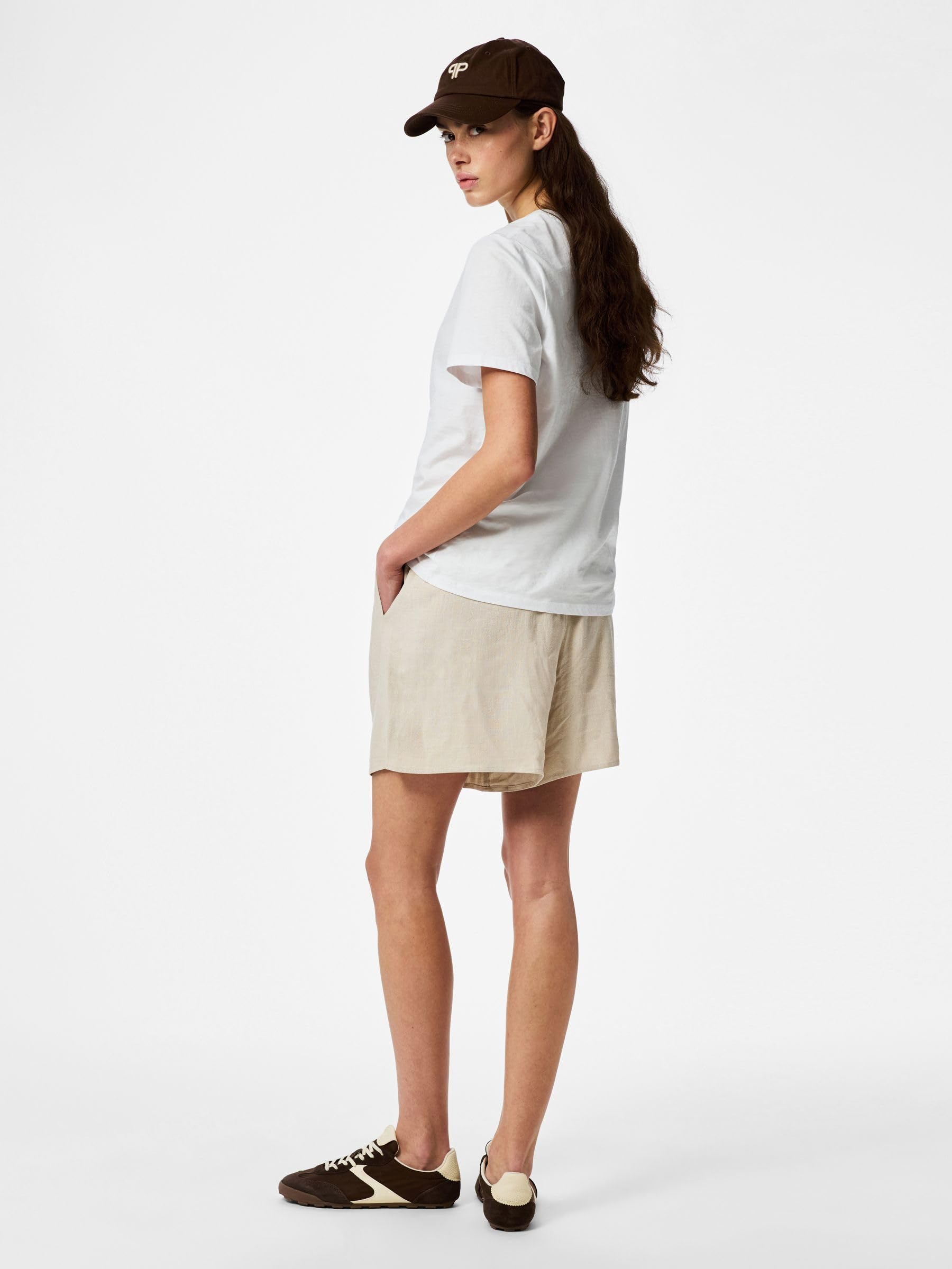 Pieces Pcvinsty HW Shorts Wvn shorts L argento