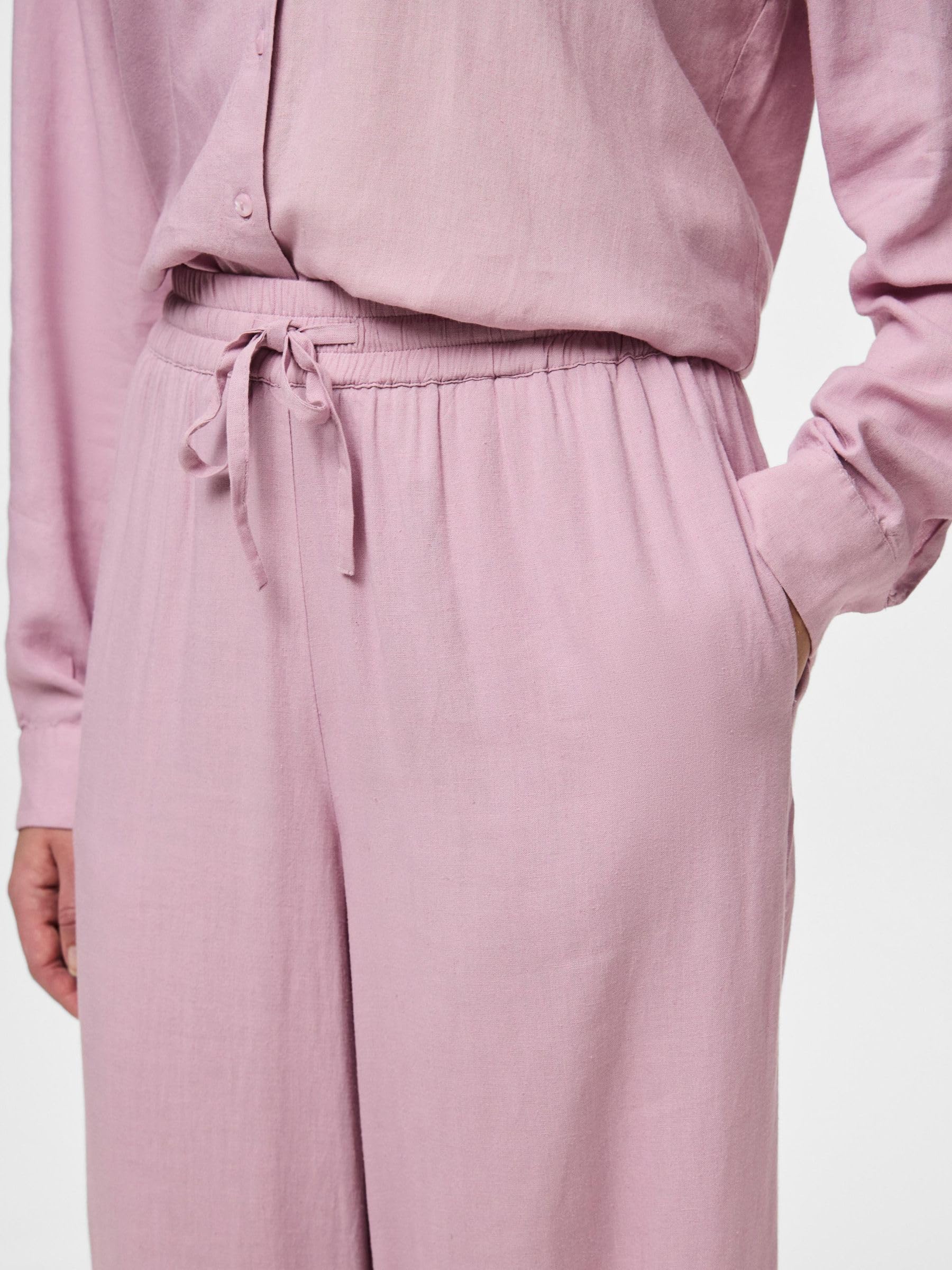 Pieces Pcpia HW Wide Pants Pantaloni Donna L Gamba Ampia