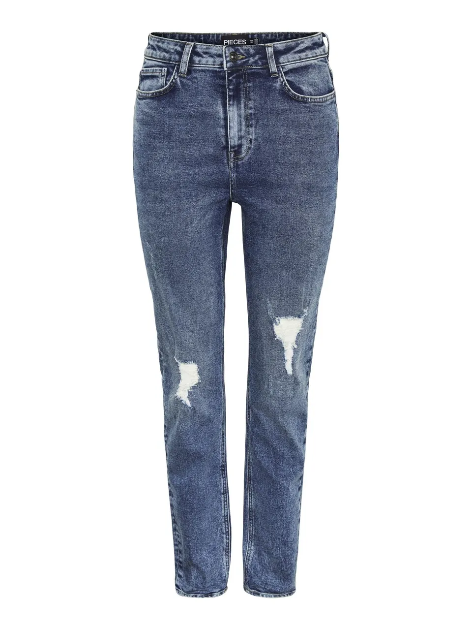 PIECES Pcbella HW Tap DEST Ank Mb406 jeans donna 25W/30L vita alta