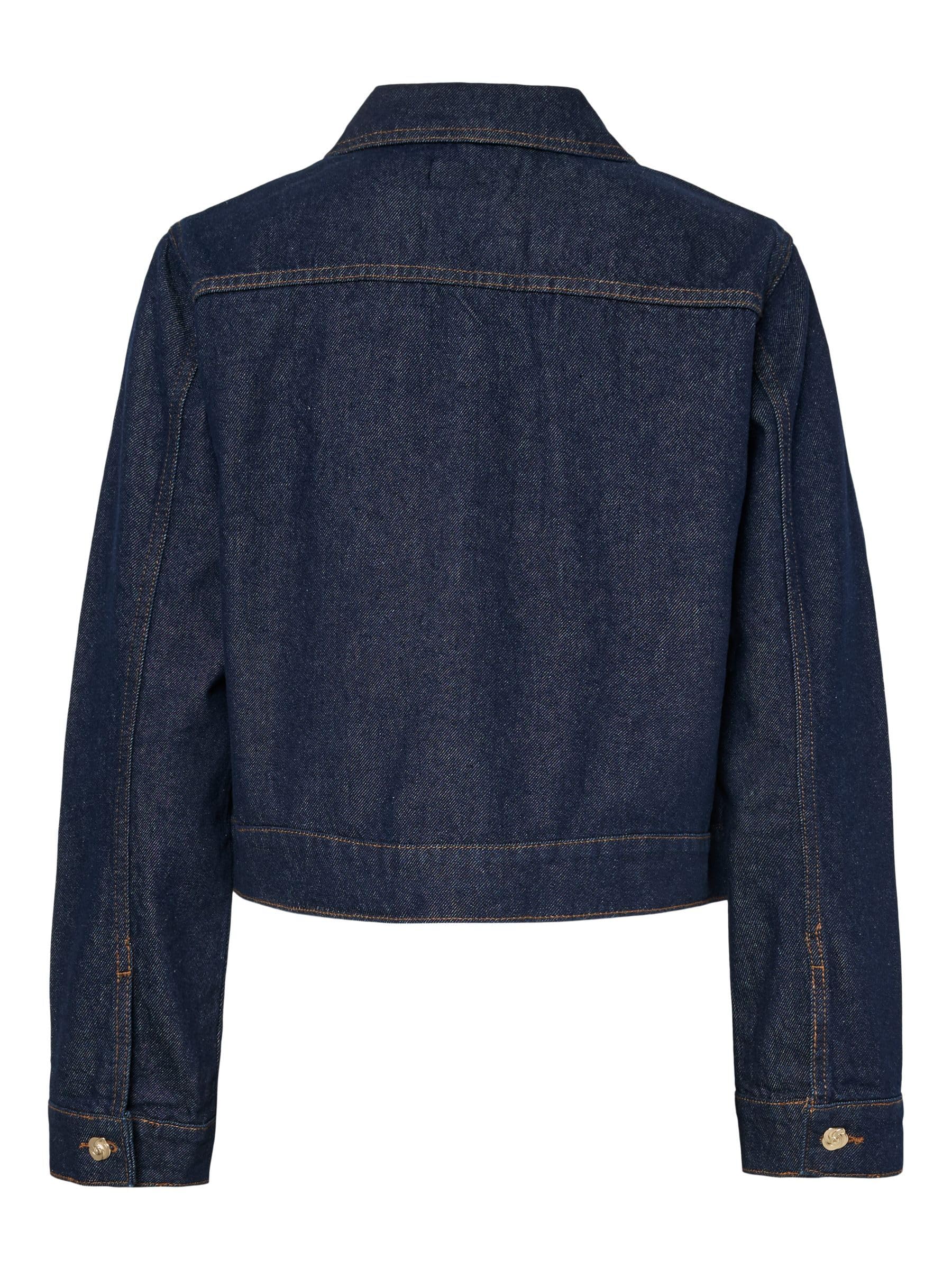 PIECES Pcmalin Denim giacca jeans blu scuro S classica