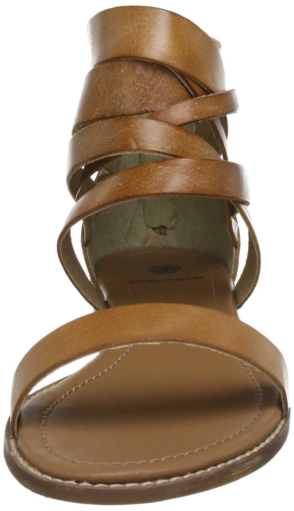 Pieces Connie Leather Cognac 17047415 Sandali Donna Pelle