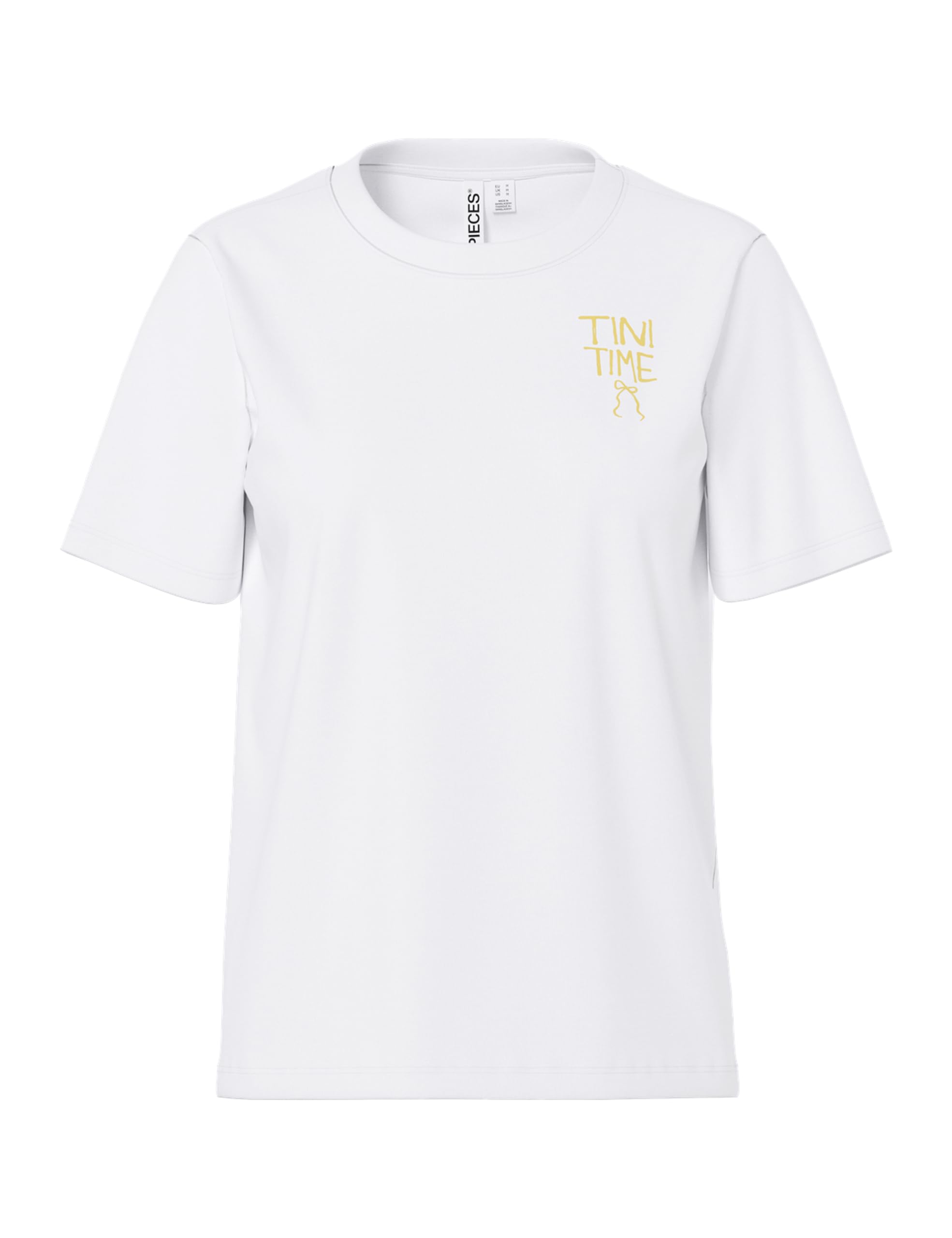 Pieces Pcgigi SS T-shirt Stampa Donna Bianca L
