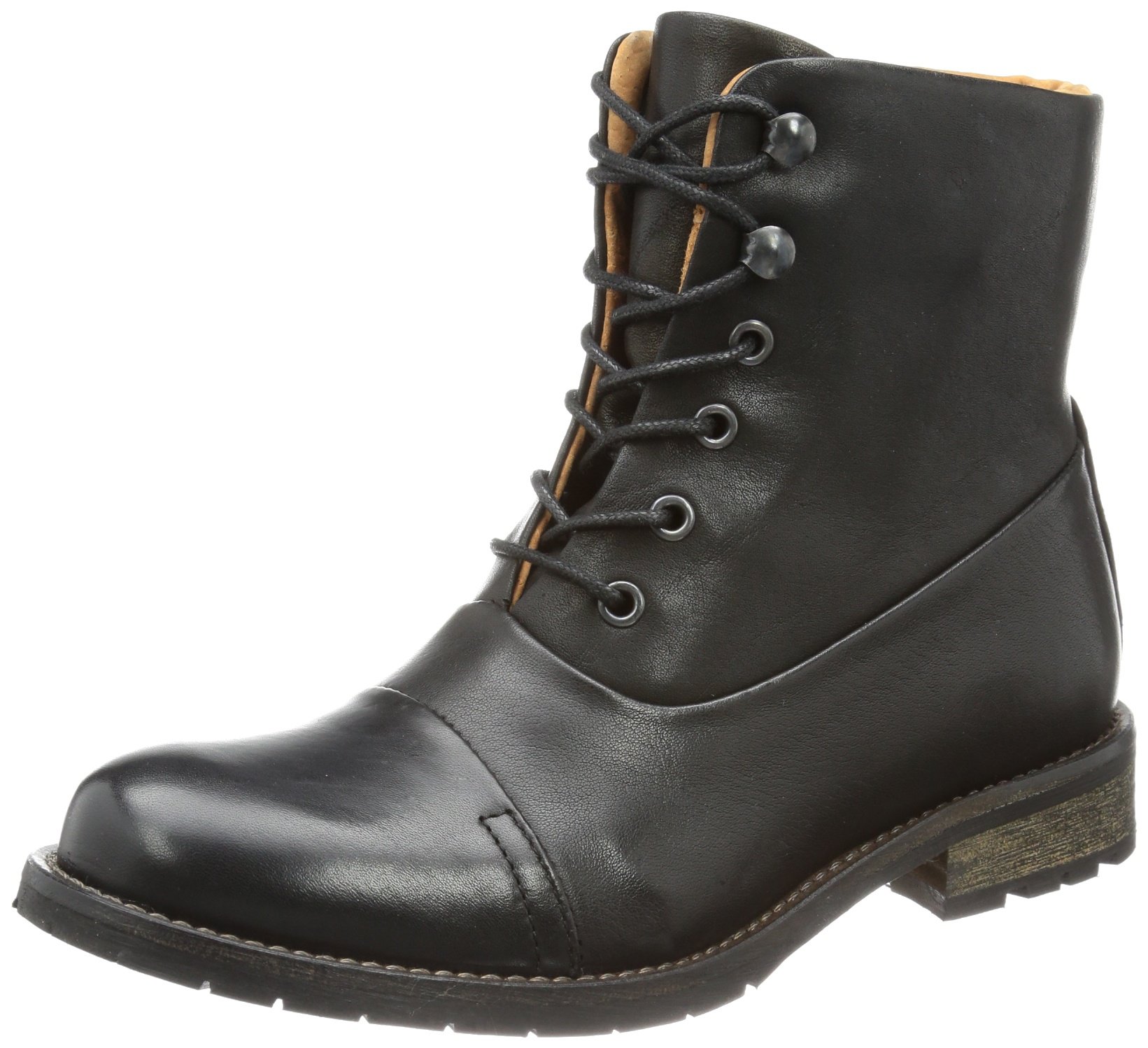 Pieces Senida Leather Boot scarpe barca donna nere