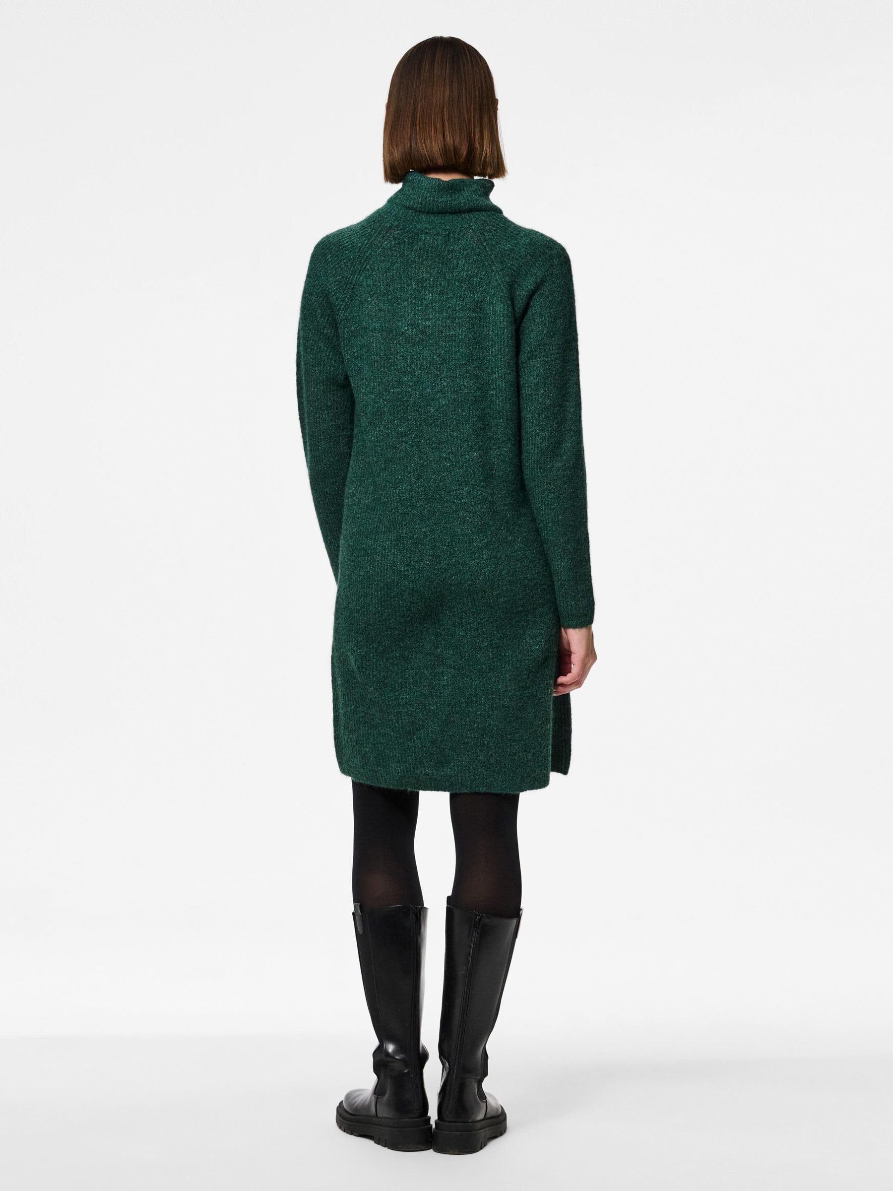 Pieces Pcellen abito maglia trekking green dritto maniche lunghe