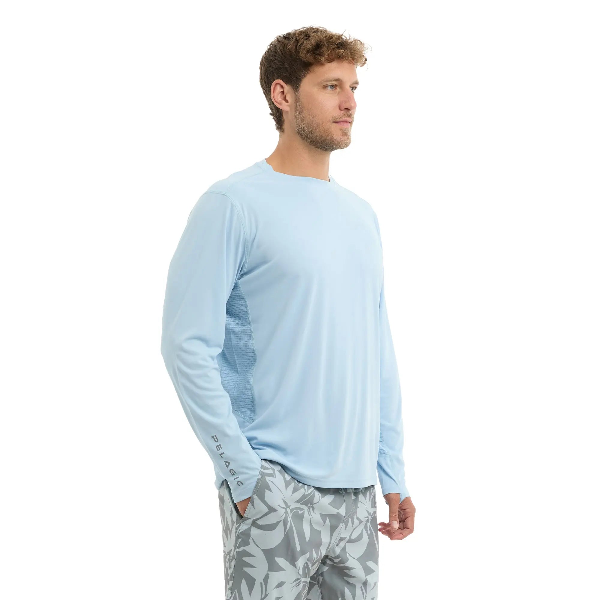 Pelagic Vaportek maglia pesca azzurro chiaro UPF 50+