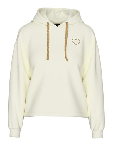 Pieces Pcchilli LS Heart Hoodie felpa con cappuccio manica lunga